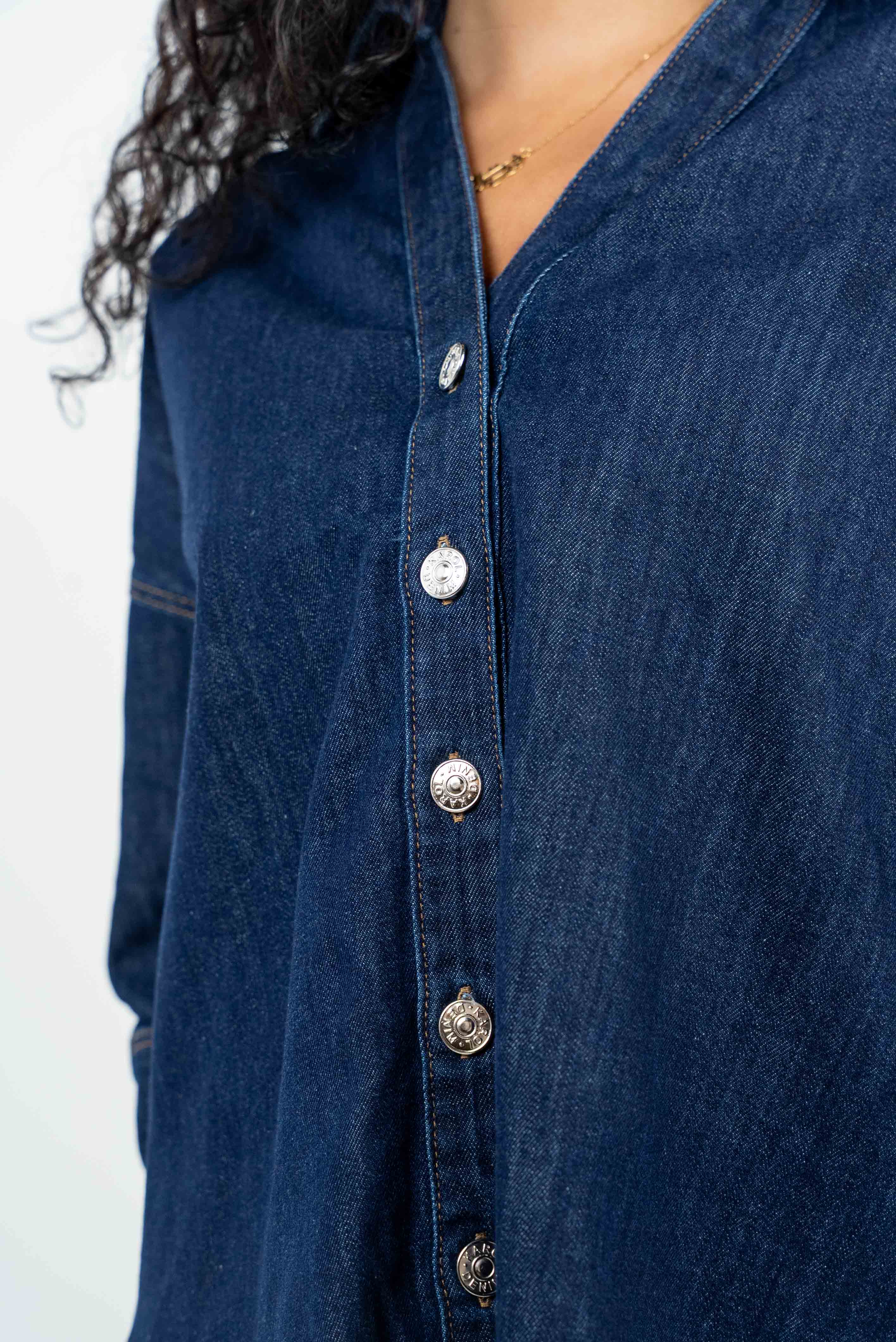 Oversized denim shirt