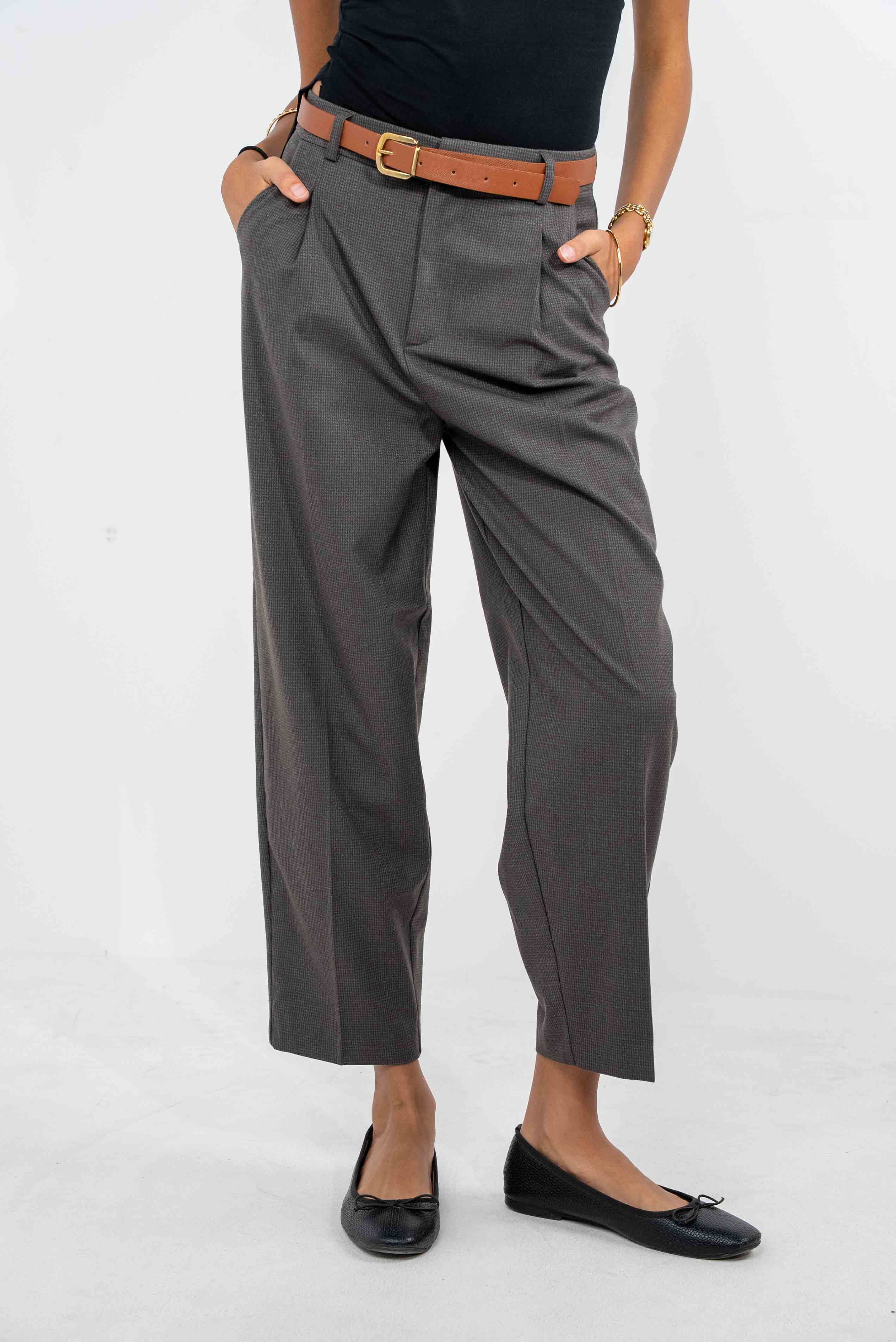 Grey Trousers With Belt