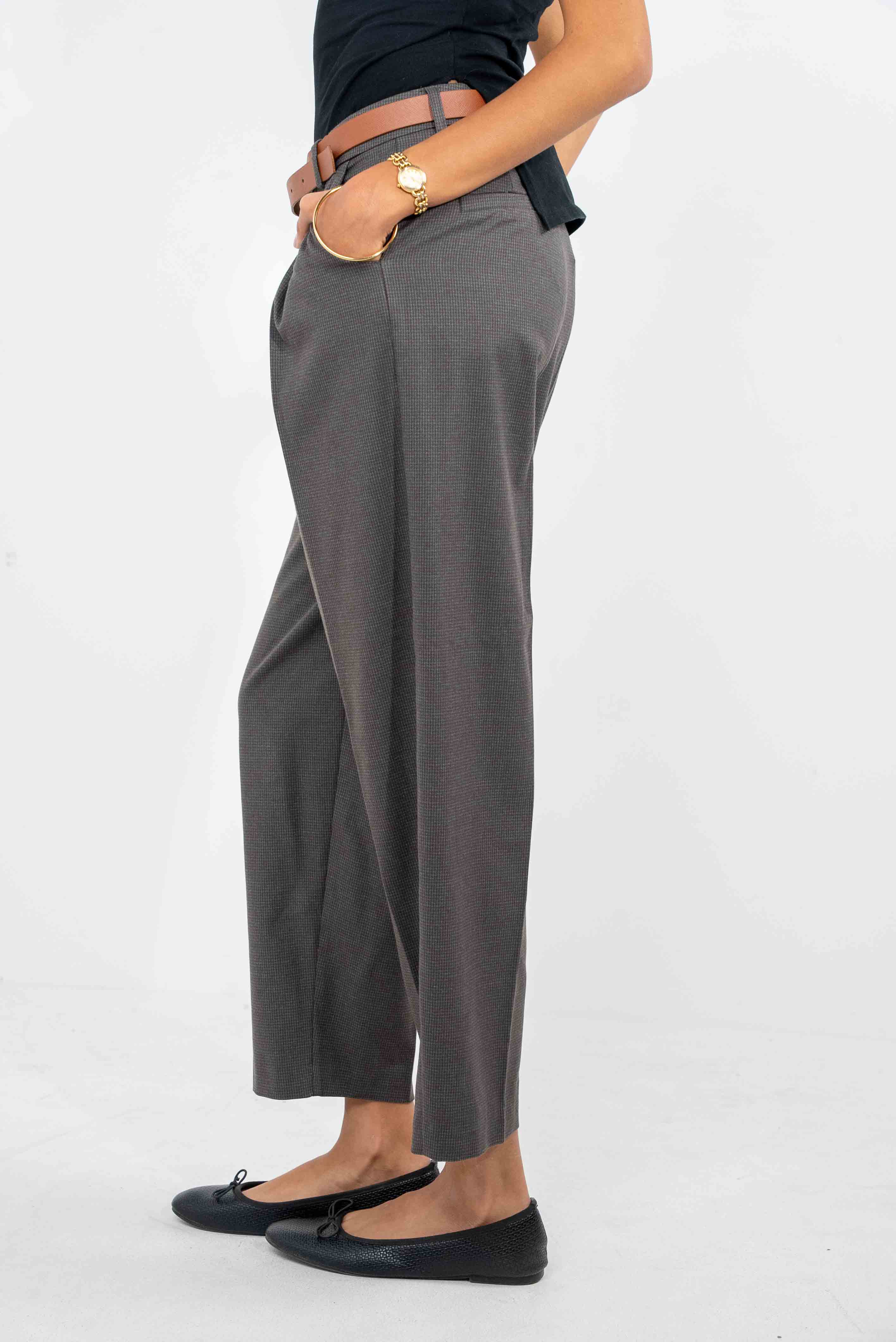 Grey Trousers With Belt