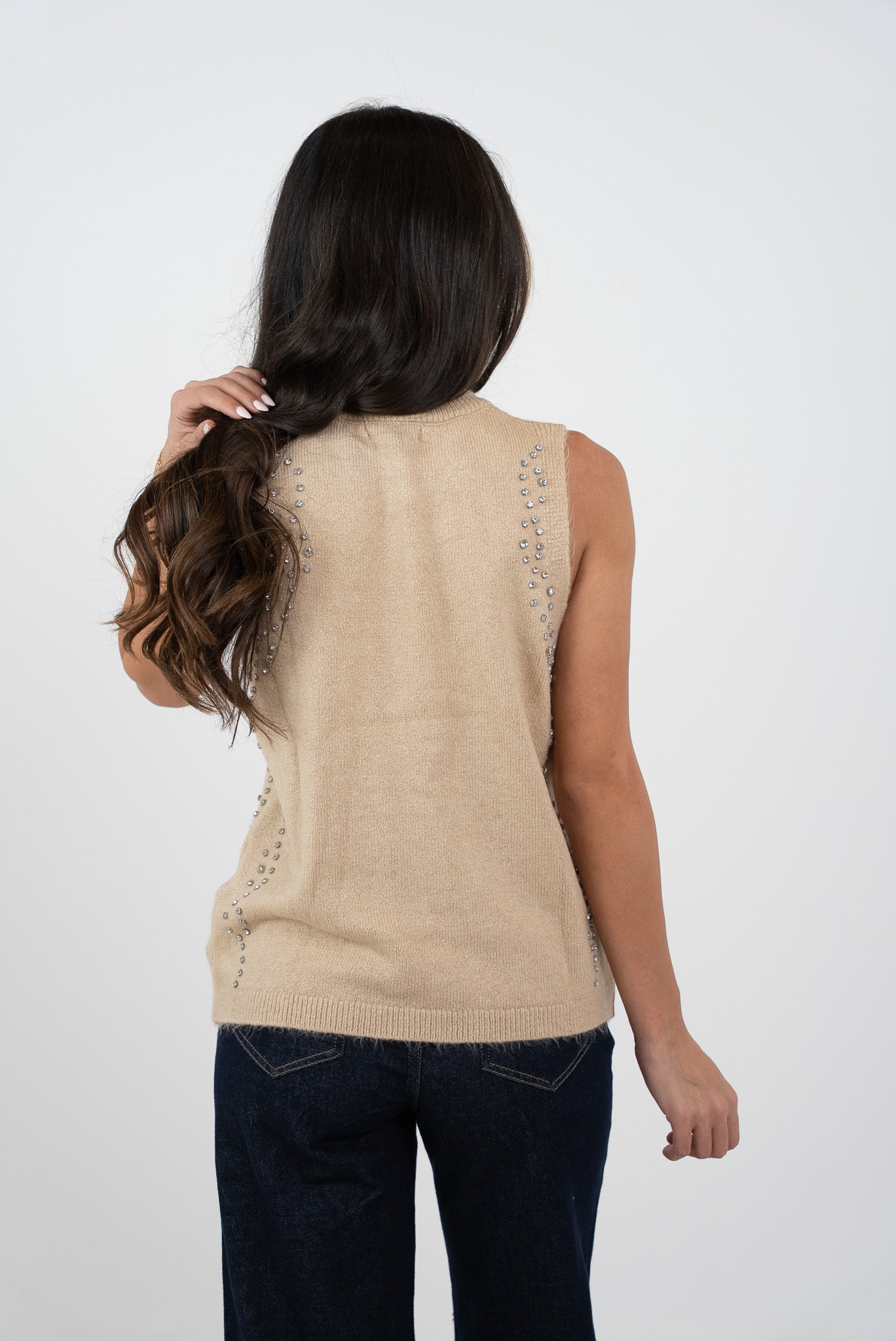 Sleeveless High Neck with strass