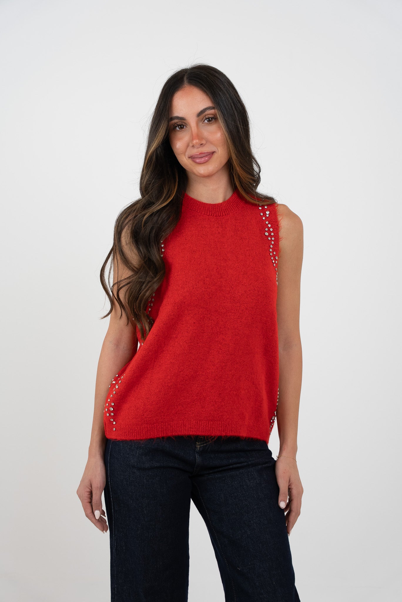 Sleeveless High Neck with strass