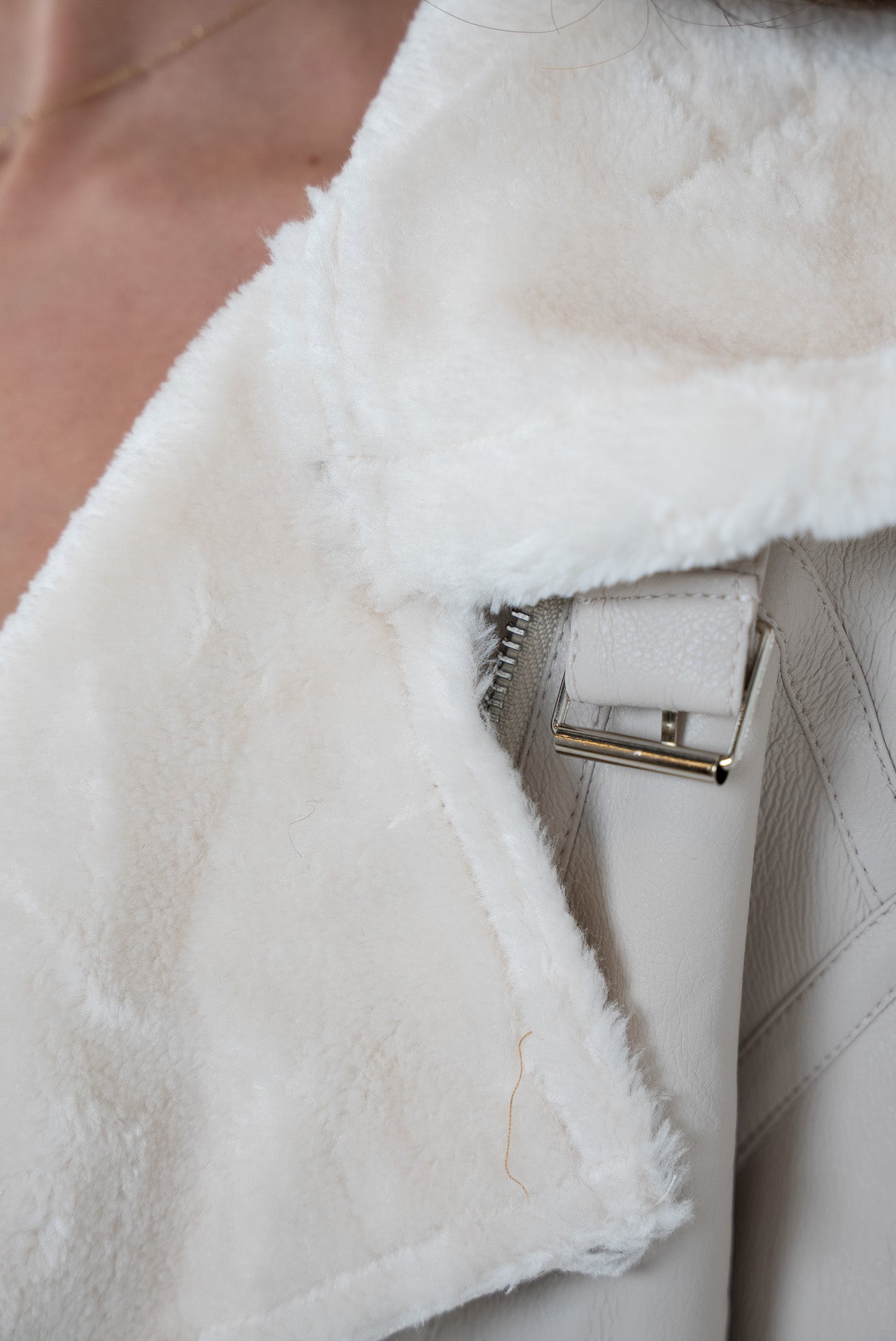 Leather jacket with fur