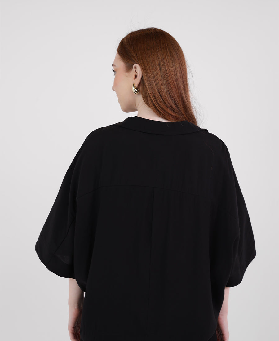 Black collared blouse