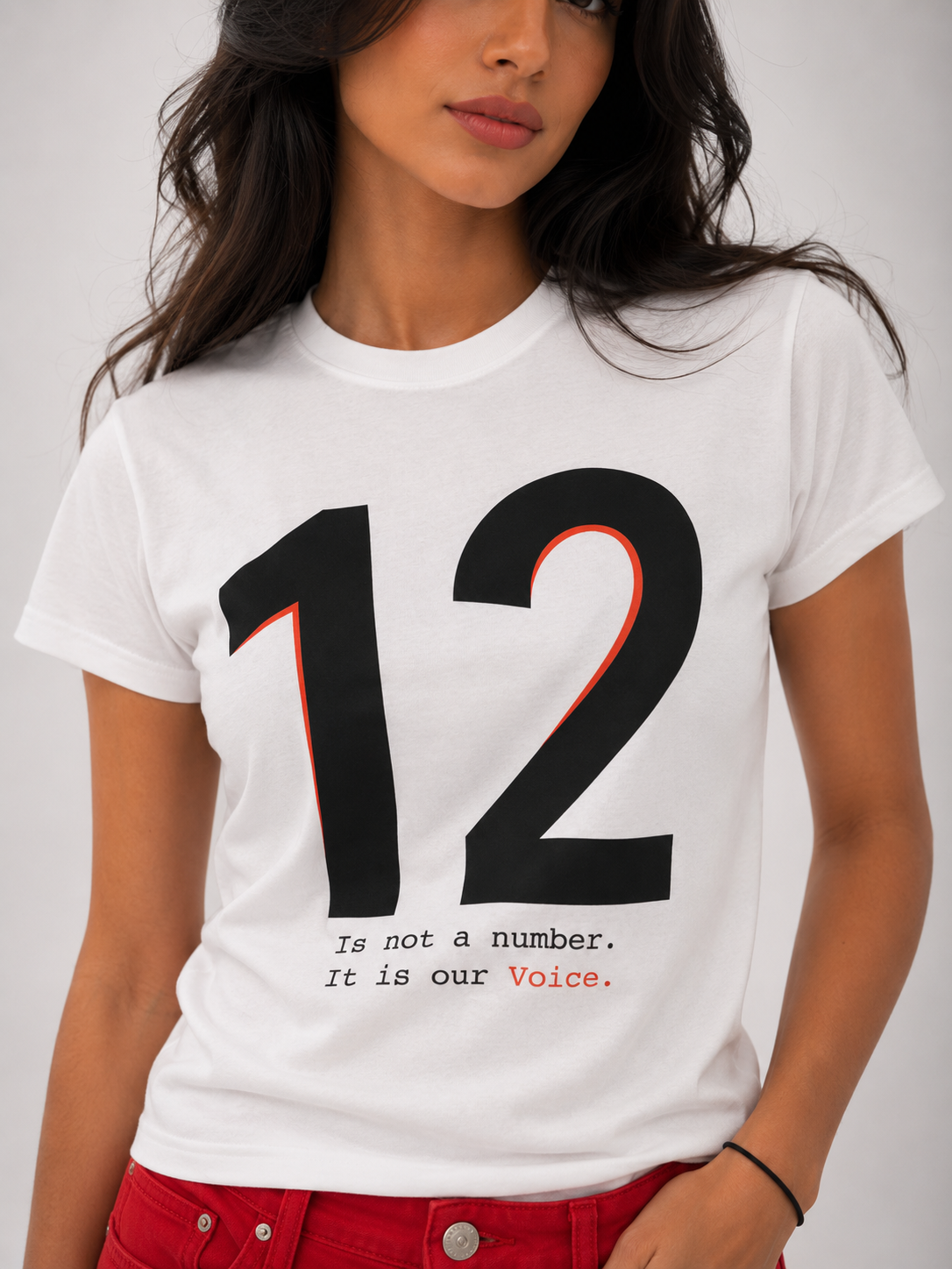 T-shirt printed " 12 Is not a number. It is our Voice."