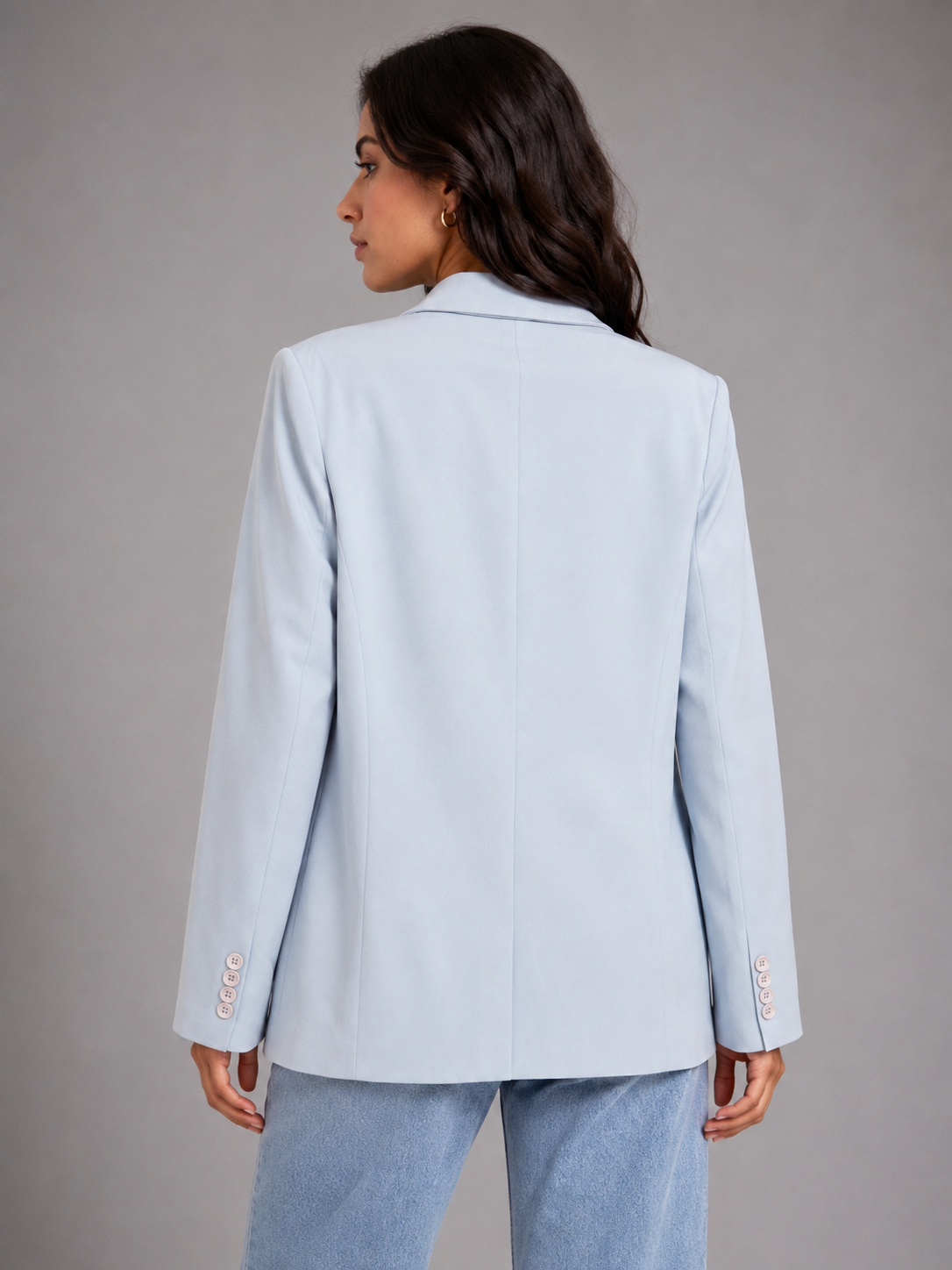 Oversized blazer with button