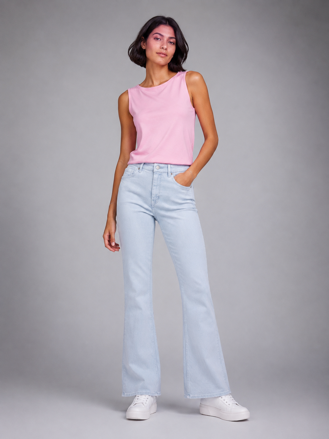 Colored bootcut jeans