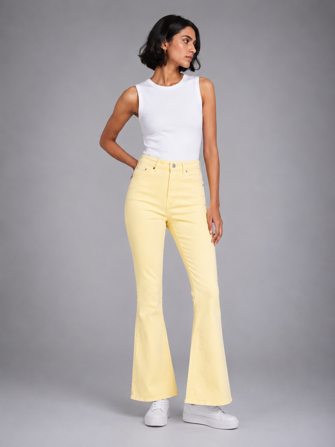 Colored bootcut jeans