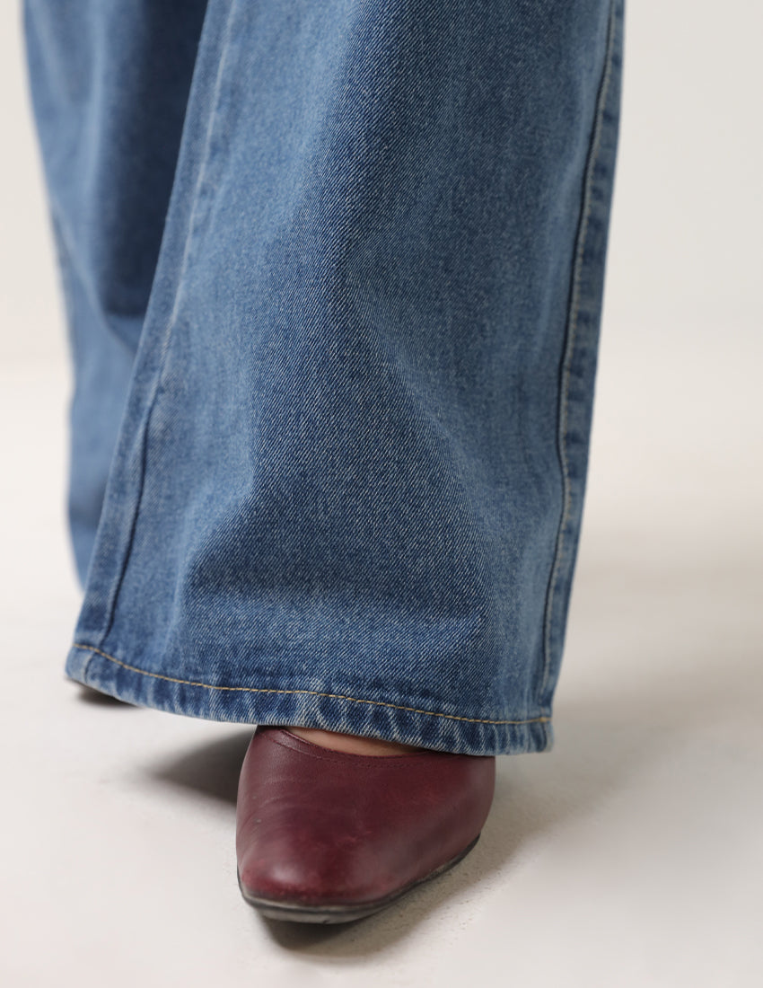 بنطلون جينز بخصر من طبقتين