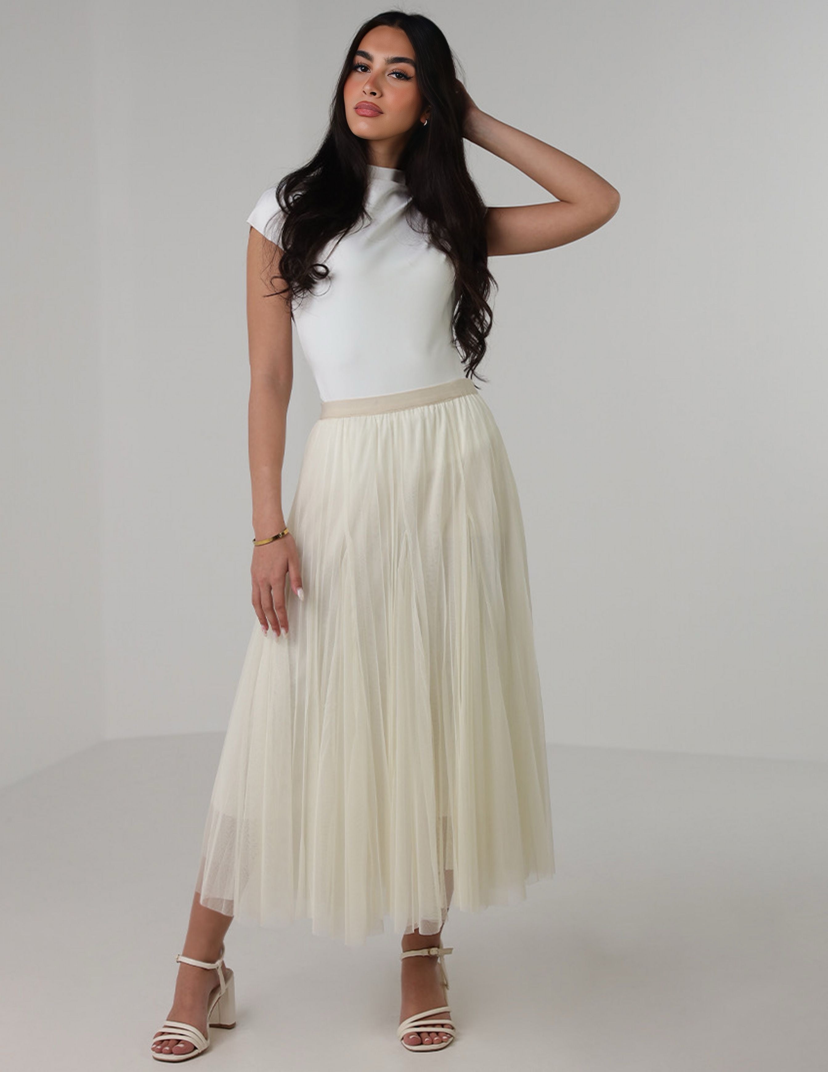 Chiffon Pleated Maxi Skirt