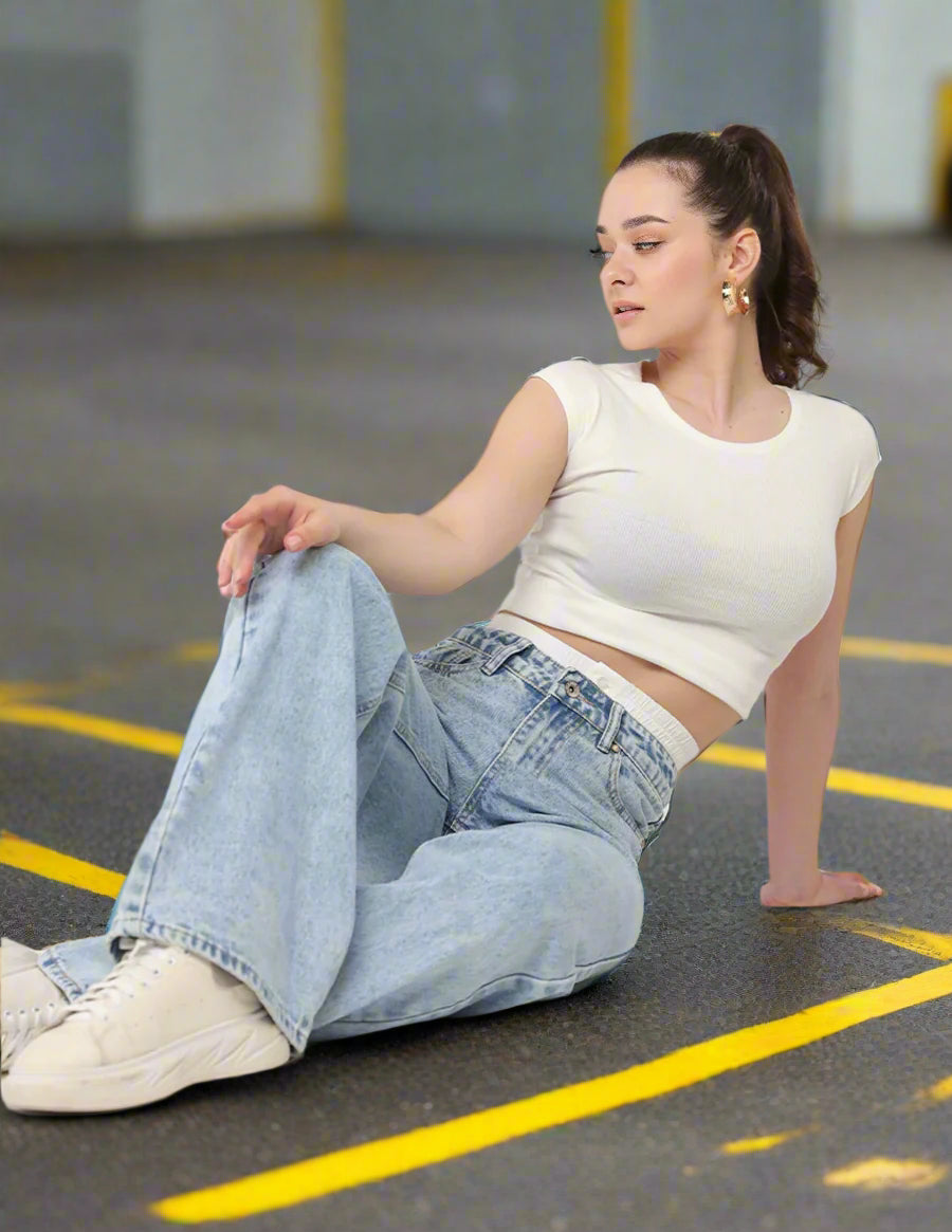 Light Blue Wide Legged Jeans