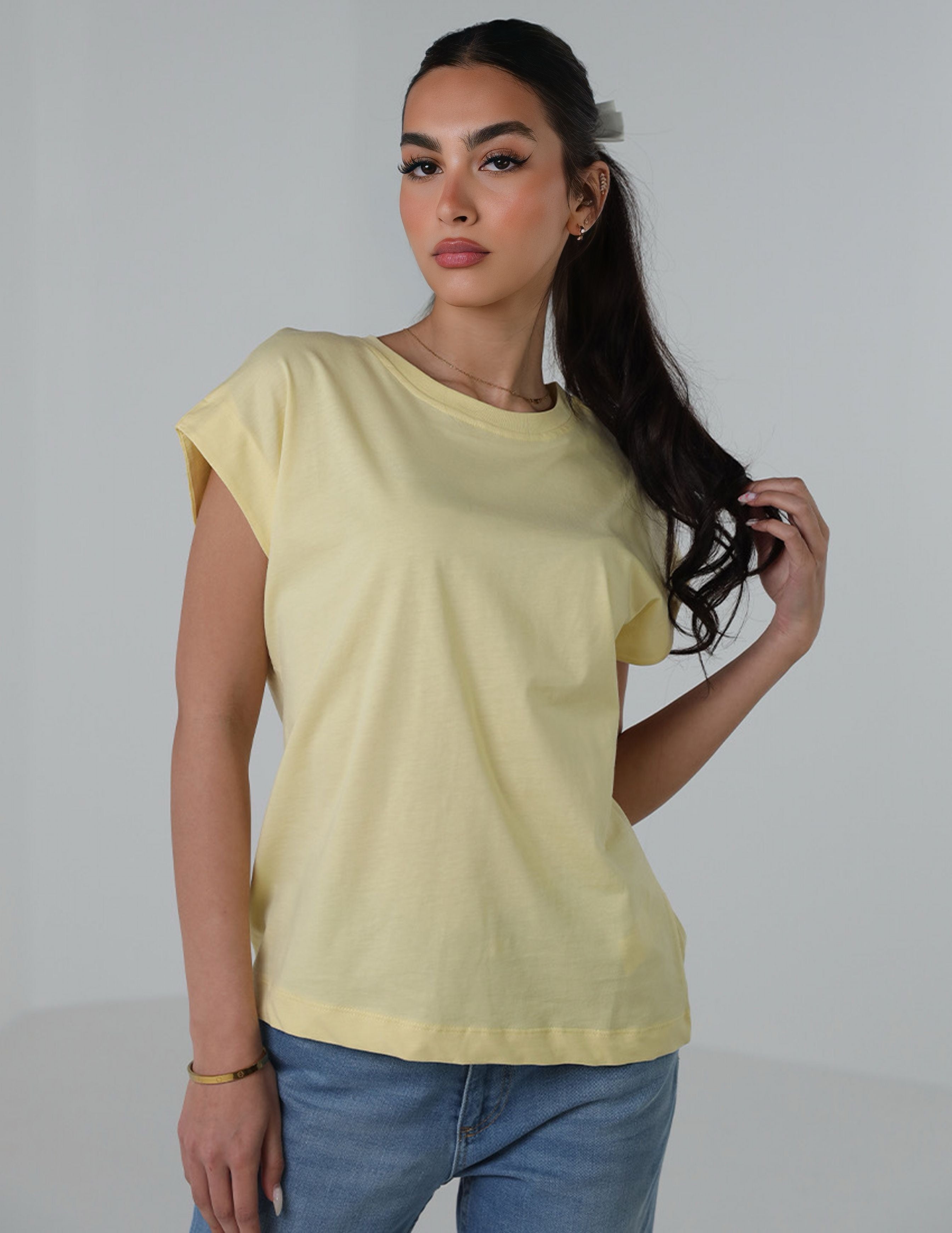 Loose Fit Cap Sleeve T-Shirt