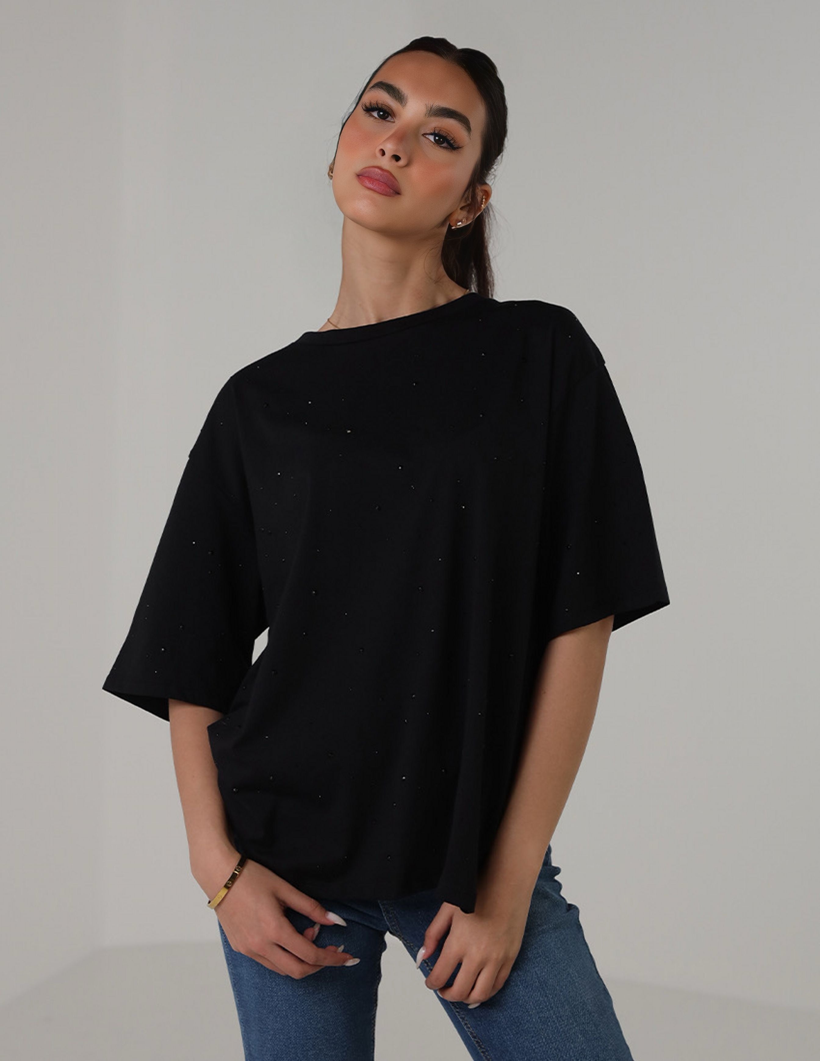 Oversized T-Shirt with Subtle Embellishments