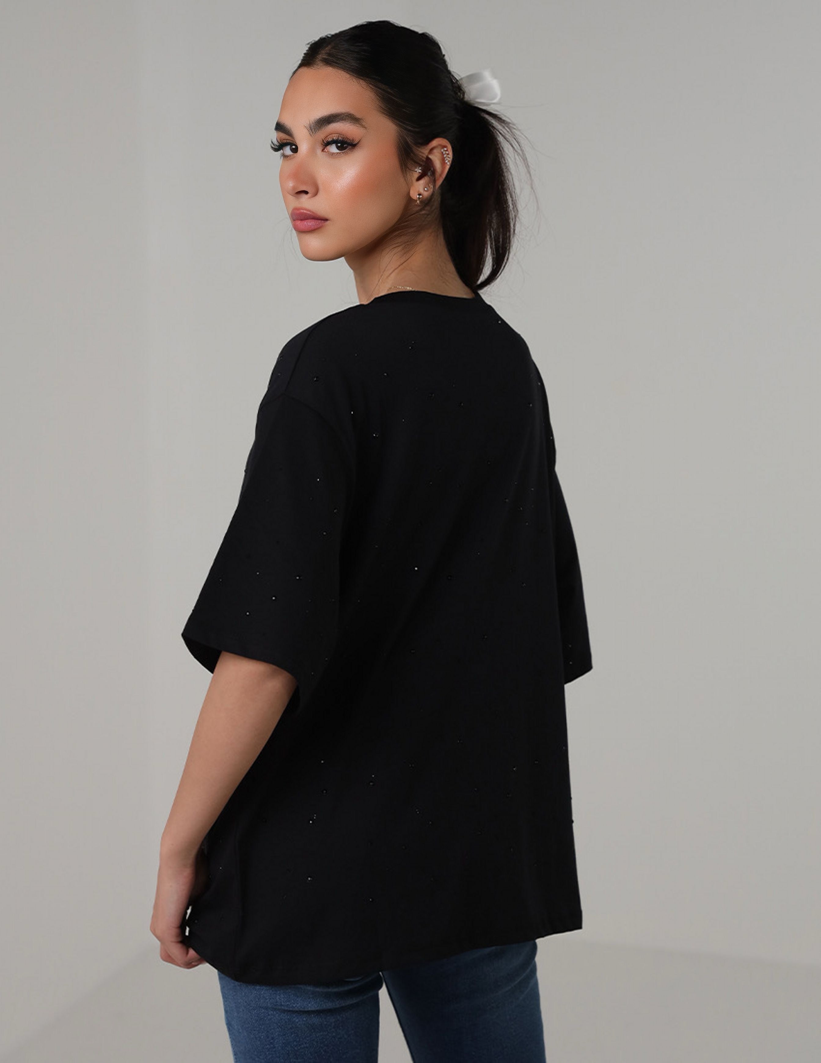 Oversized T-Shirt with Subtle Embellishments