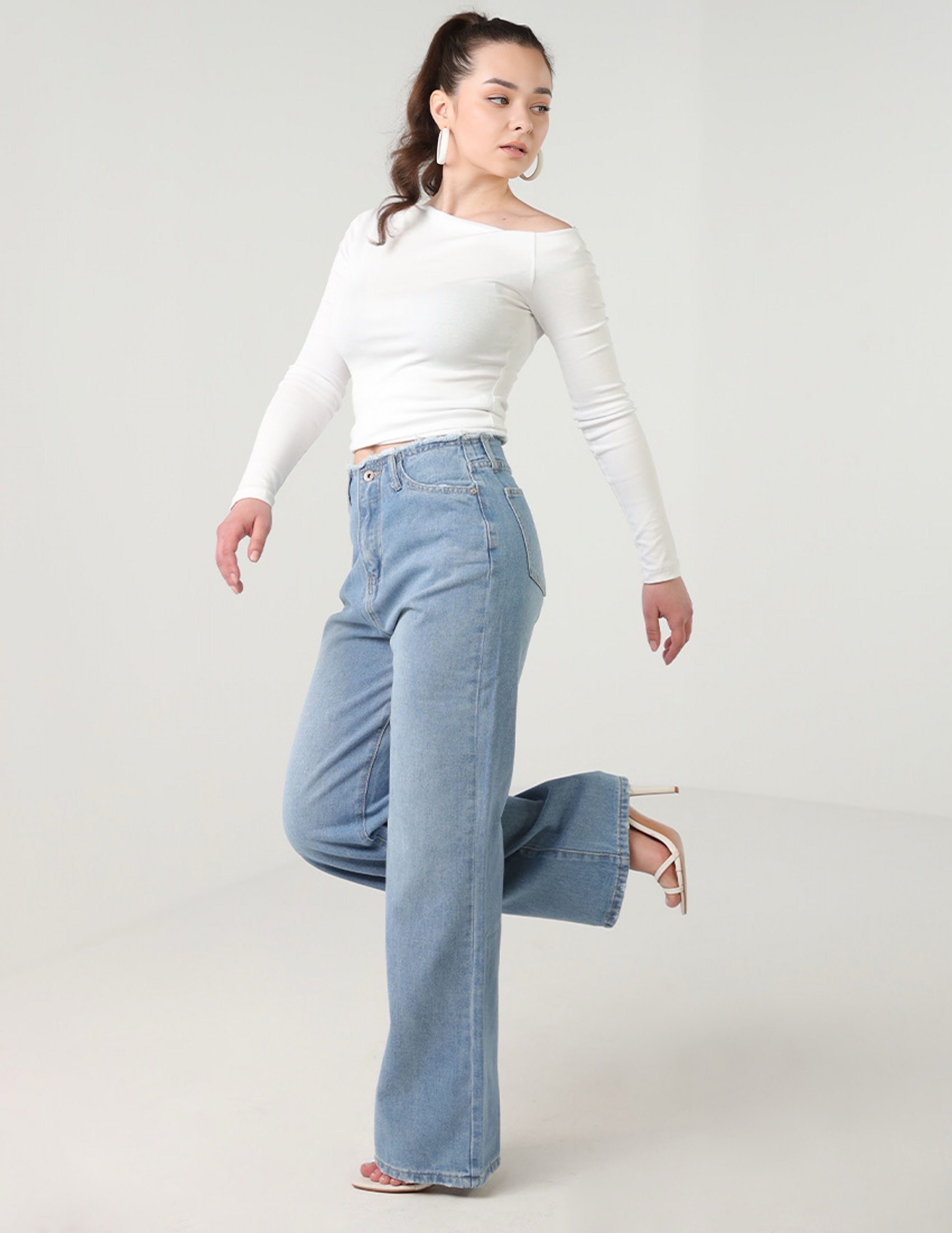 Blue Wide Legged Jeans