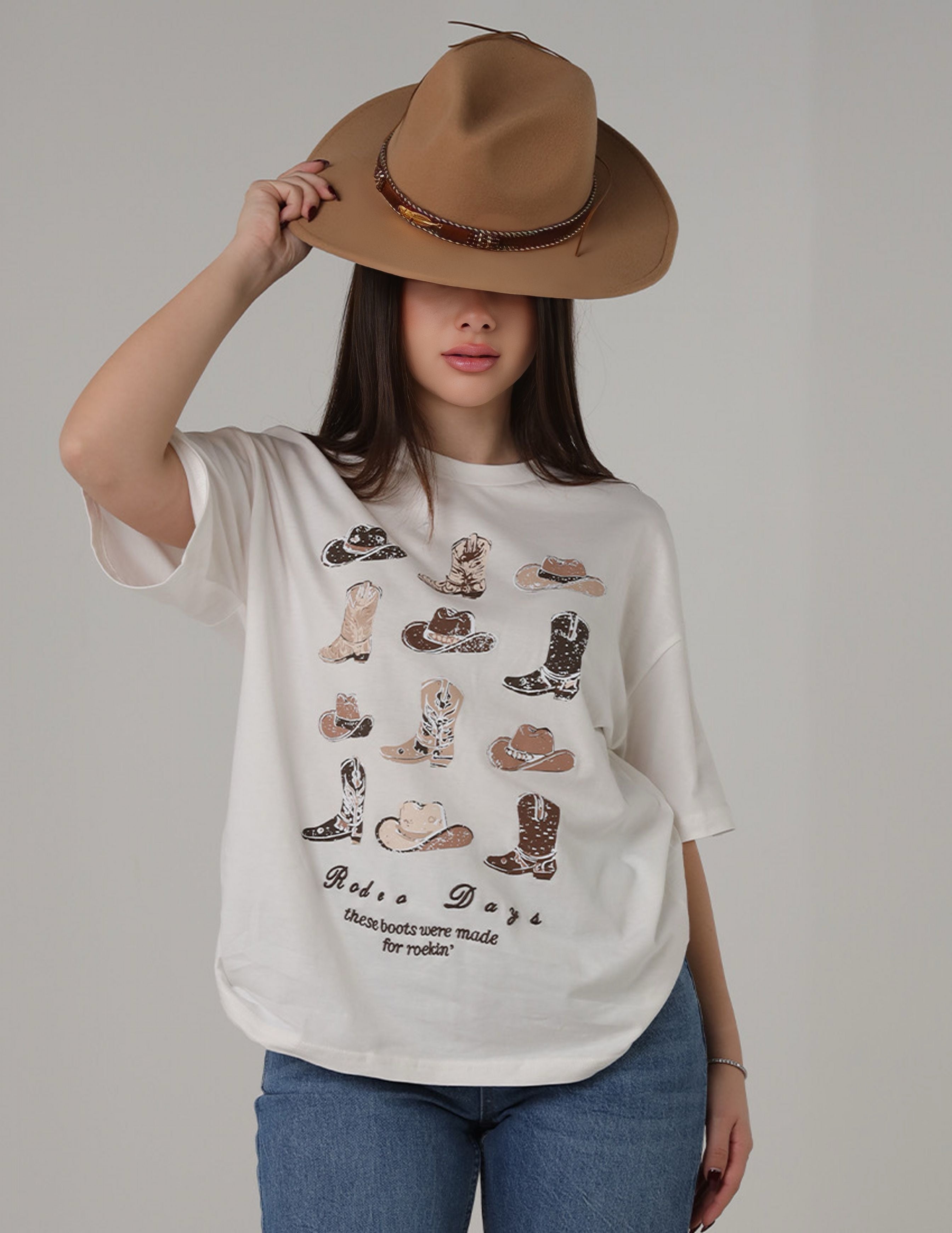 Oversized Graphic " COW-BOY" T-Shirt