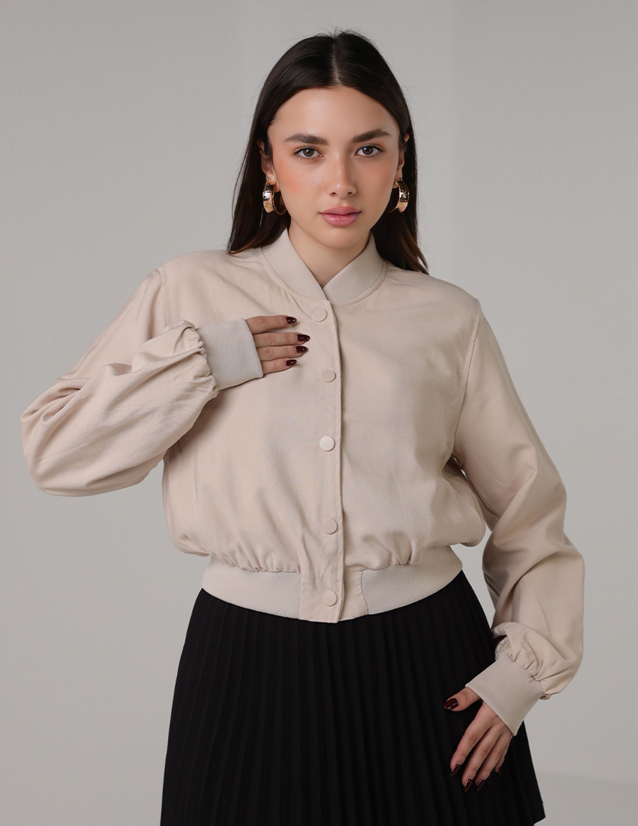 Cropped Bomber Jacket