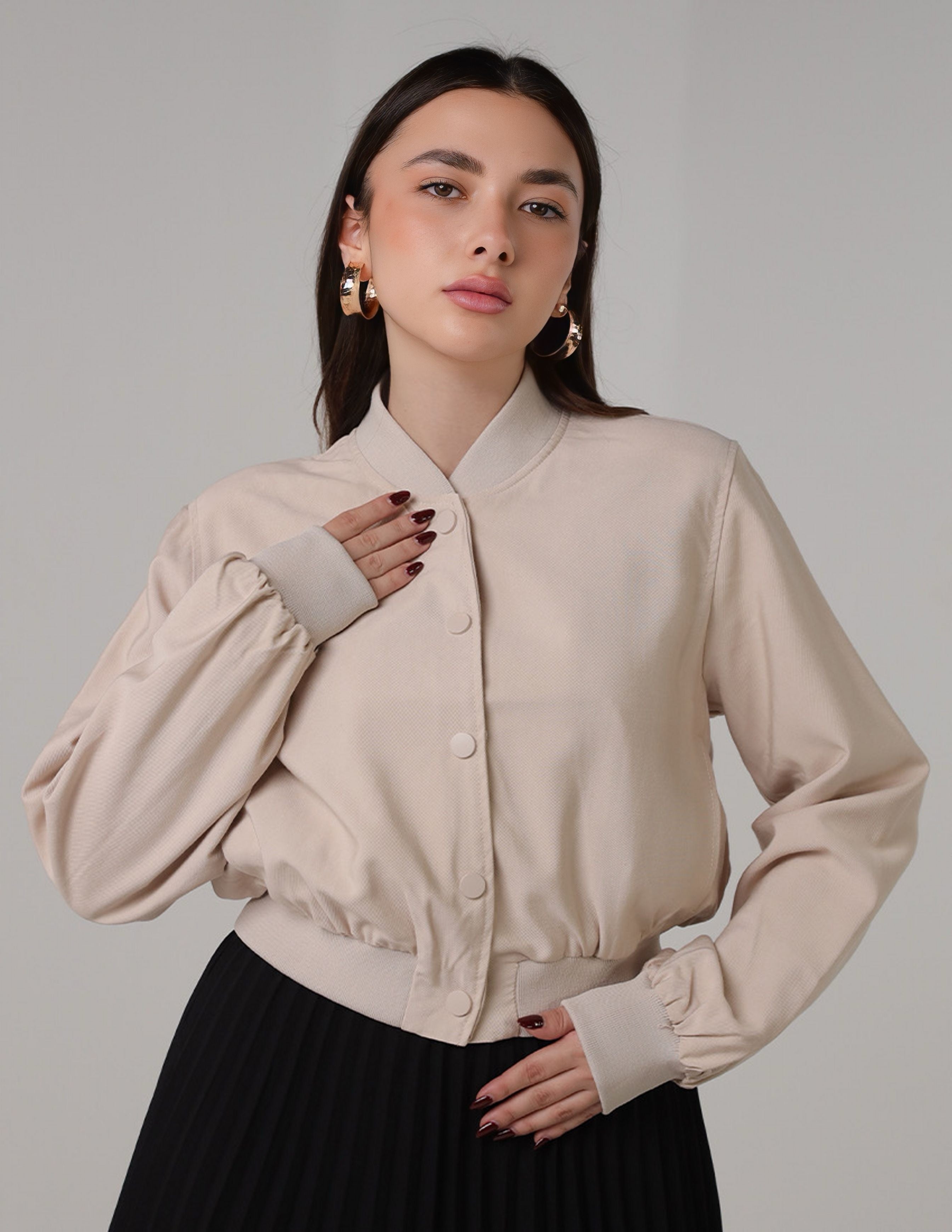 Cropped Bomber Jacket