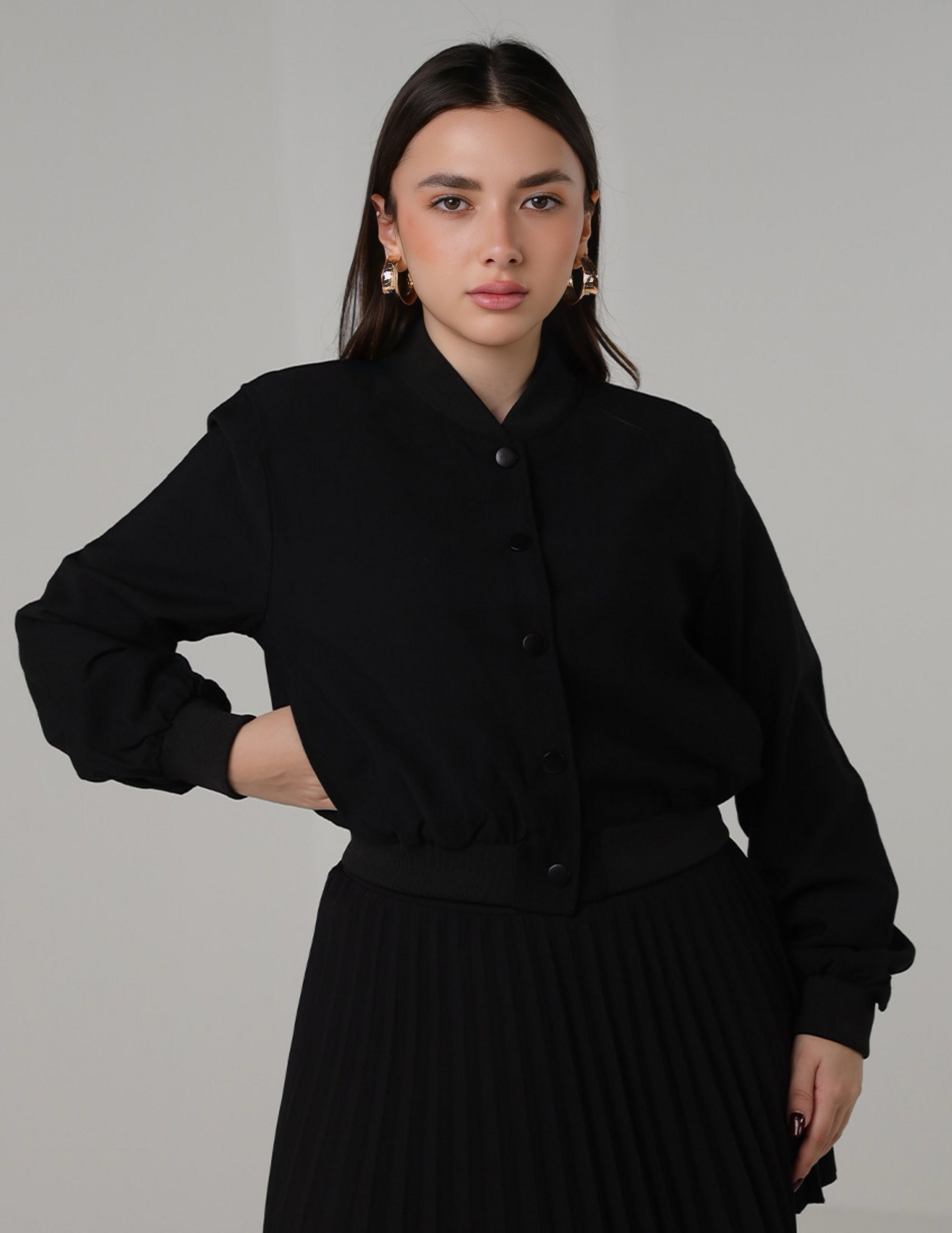 Cropped Bomber Jacket