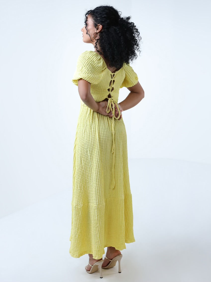 Maxi Summer Dress With Laced Back