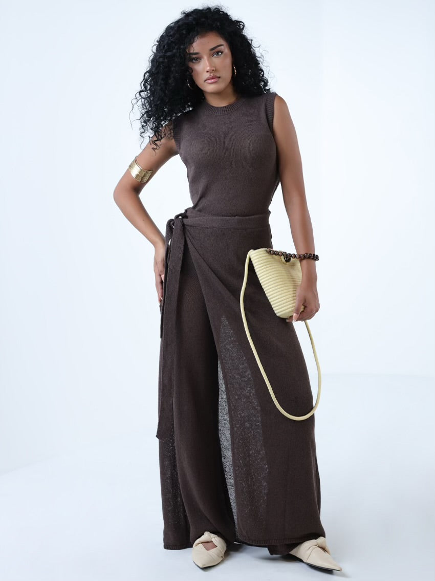 Two Piece Tricot Set Skirt and shirt