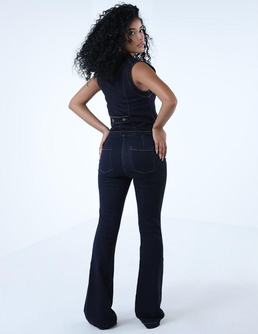 Vest And Pants Denim Set