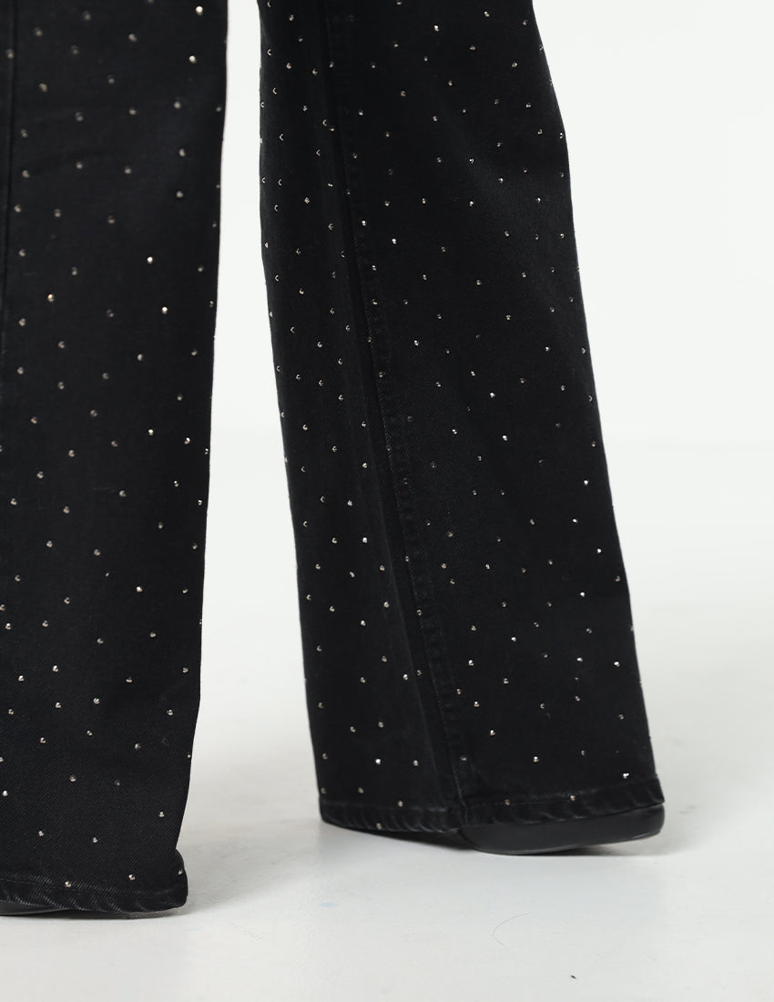 Black Strass Jeans