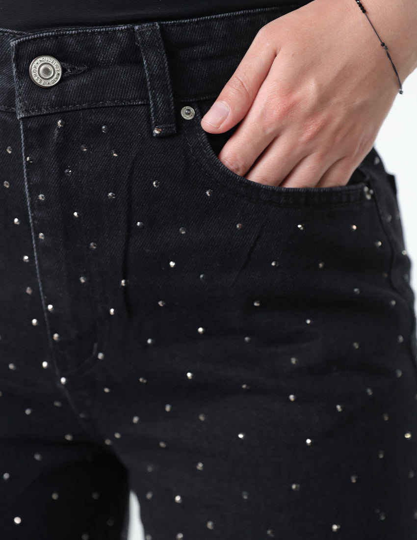 Black Strass Jeans