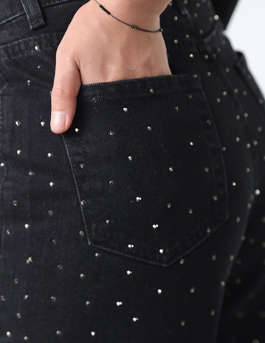 Black Strass Jeans