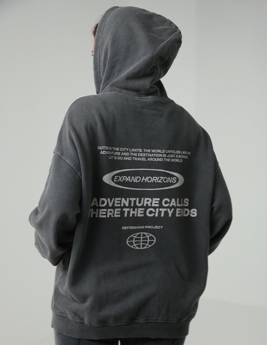 هودي رمادي بسحاب