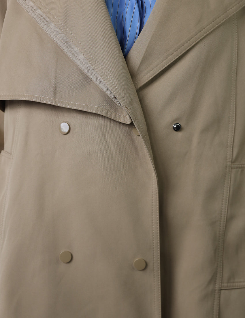 Short Trench Coat with Waist Belt