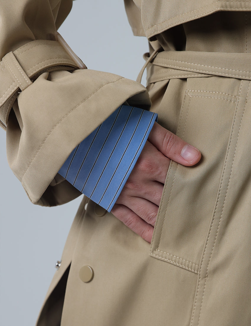 Short Trench Coat with Waist Belt