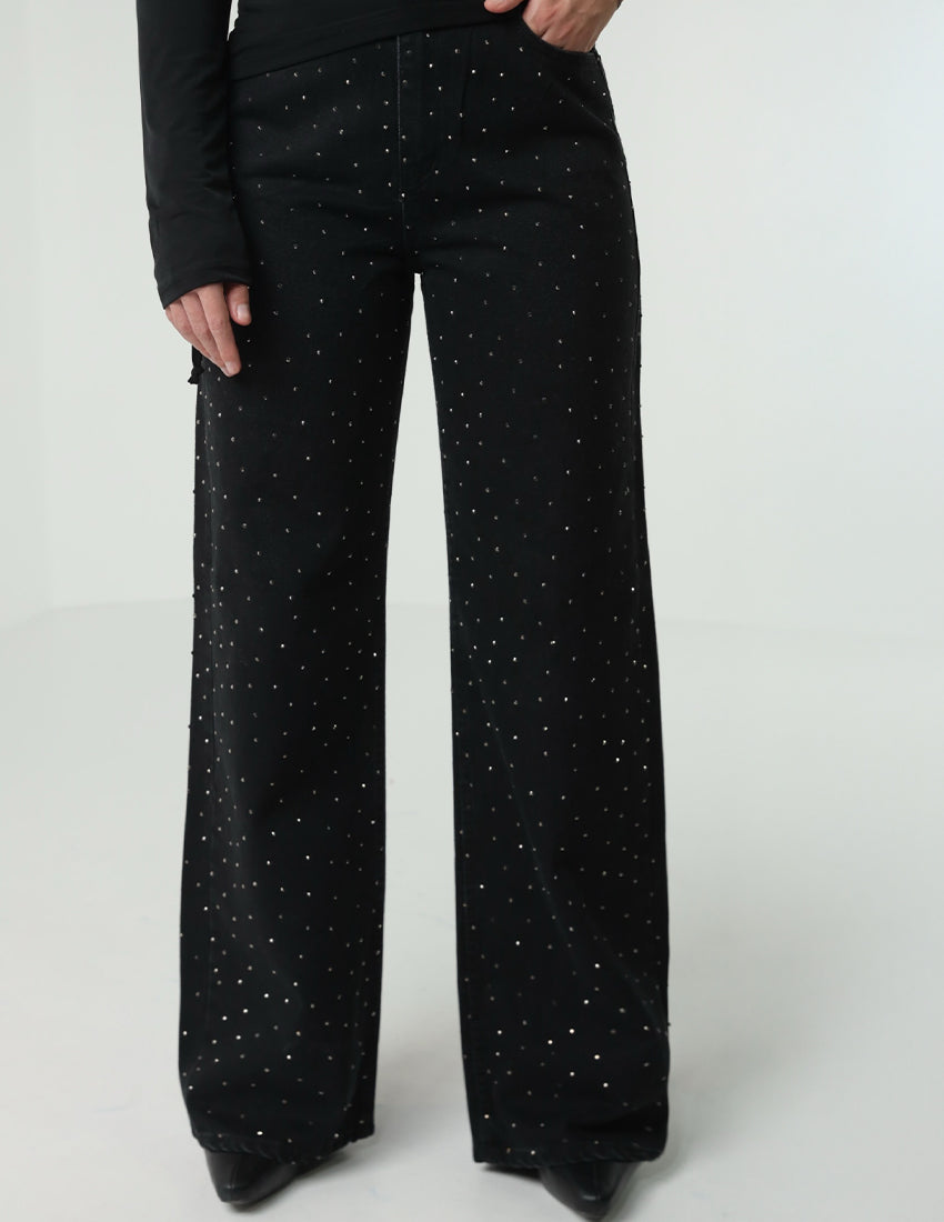 Black Strass Jeans