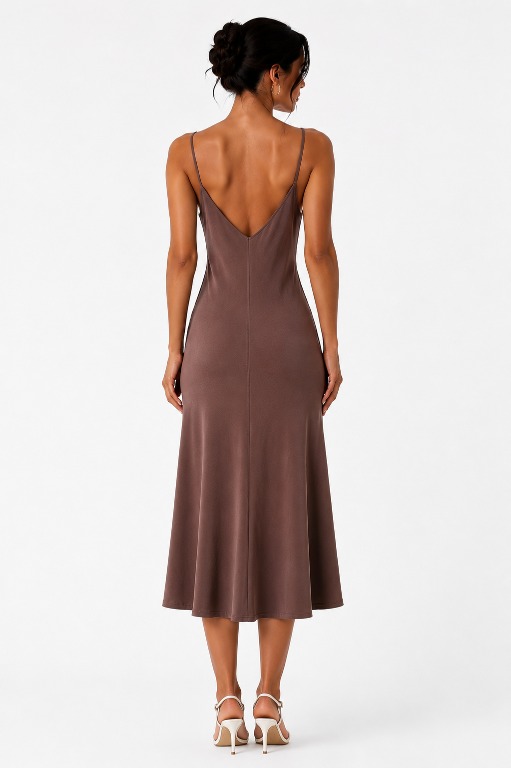 Sleeveless loose-fitting midi dress