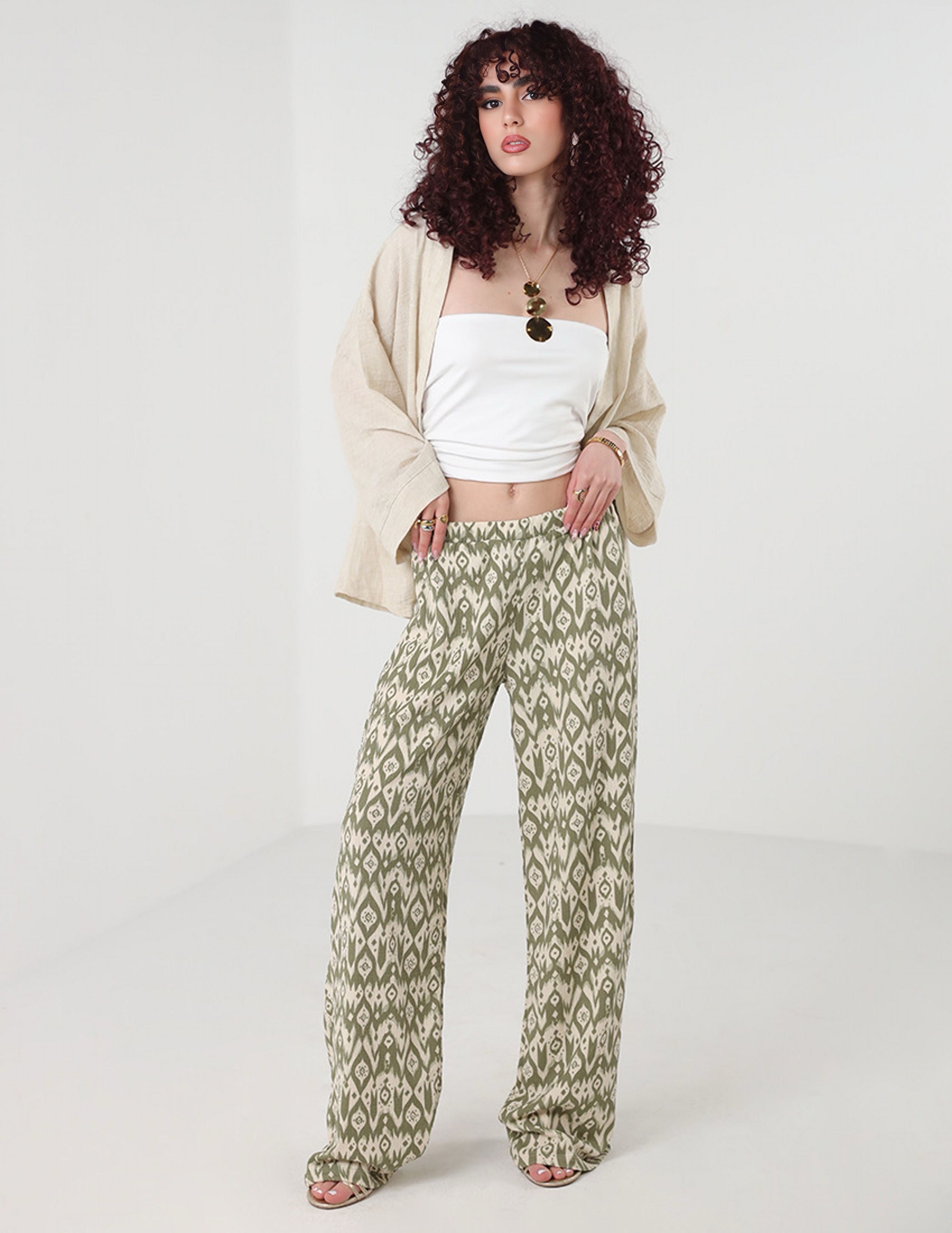 Printed straight Pants