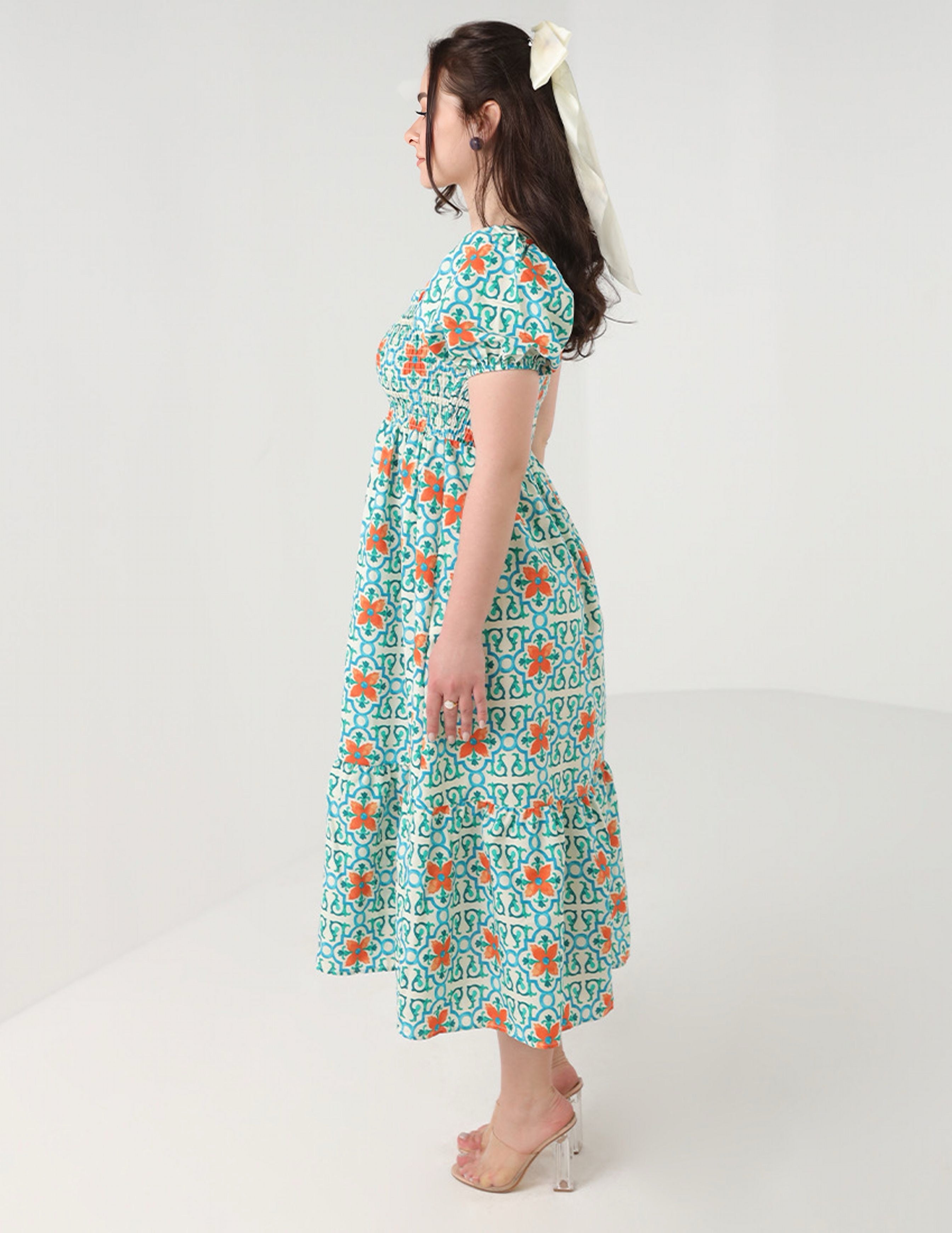 فستان ميدي مطبوع