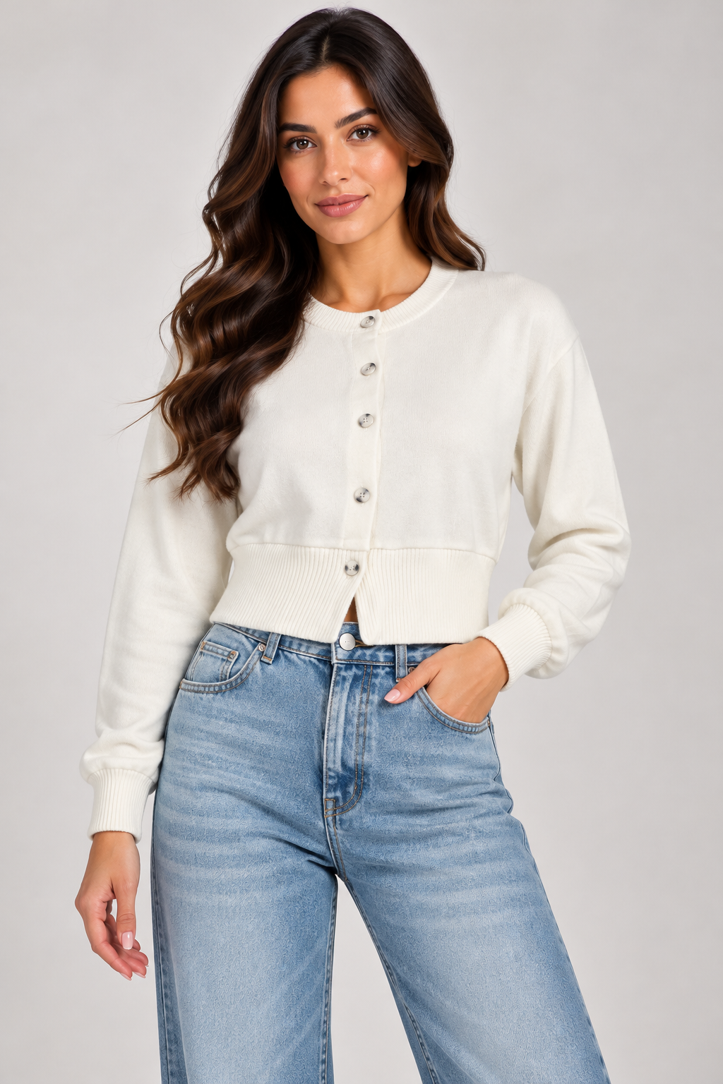 Wool button-up blouse