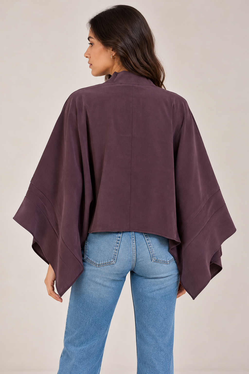 Short open batwing cardigan