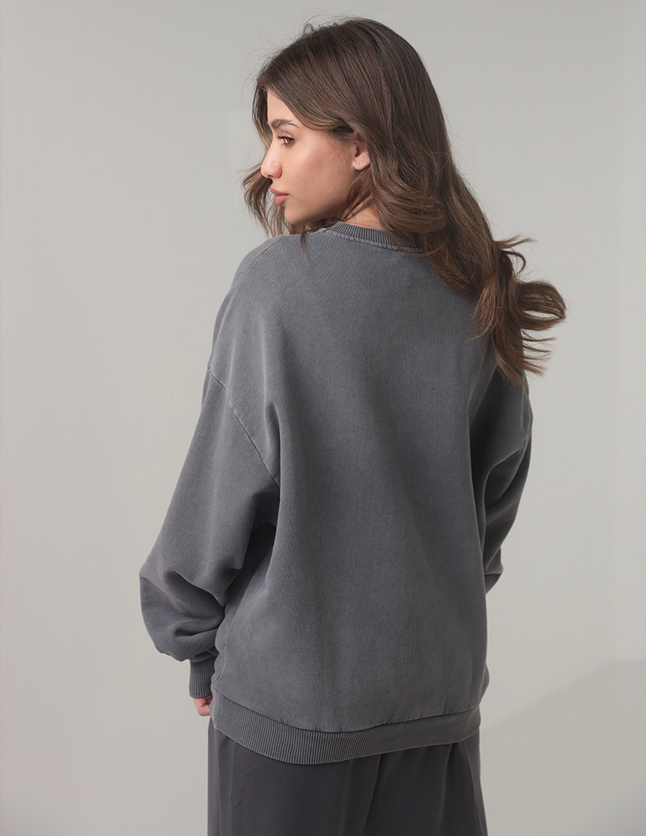 Grey Printed Sweater