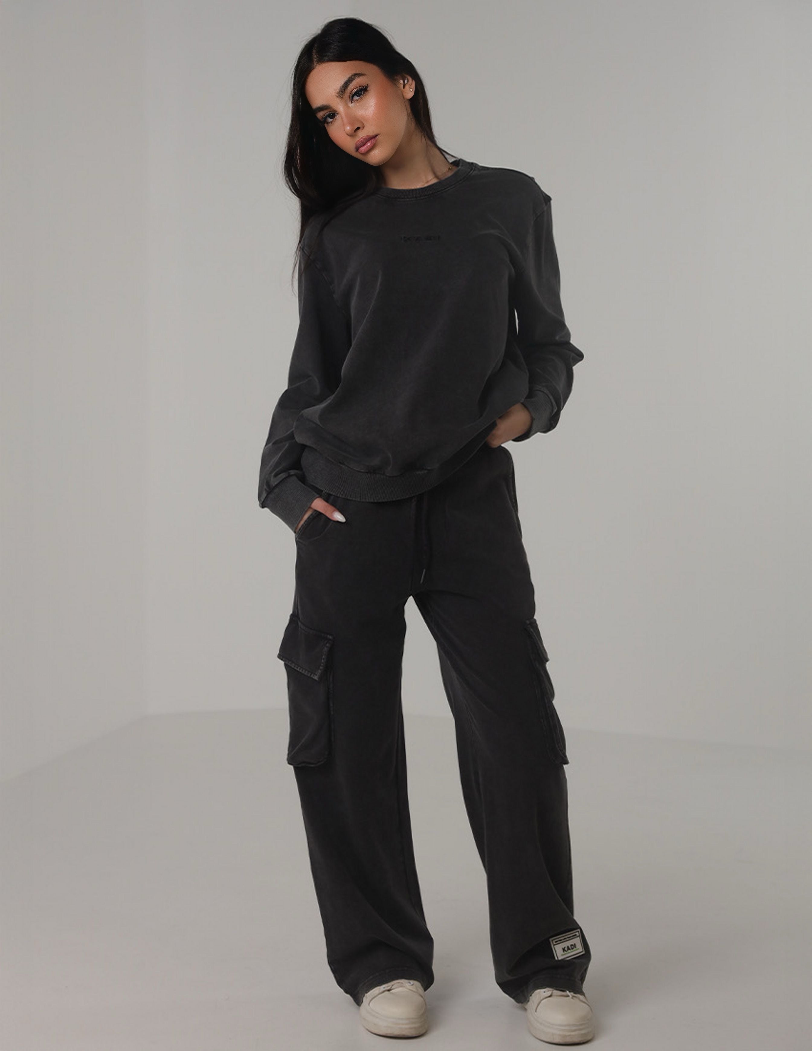 Oversized Shirt & Wide-Leg Sweatpants Set