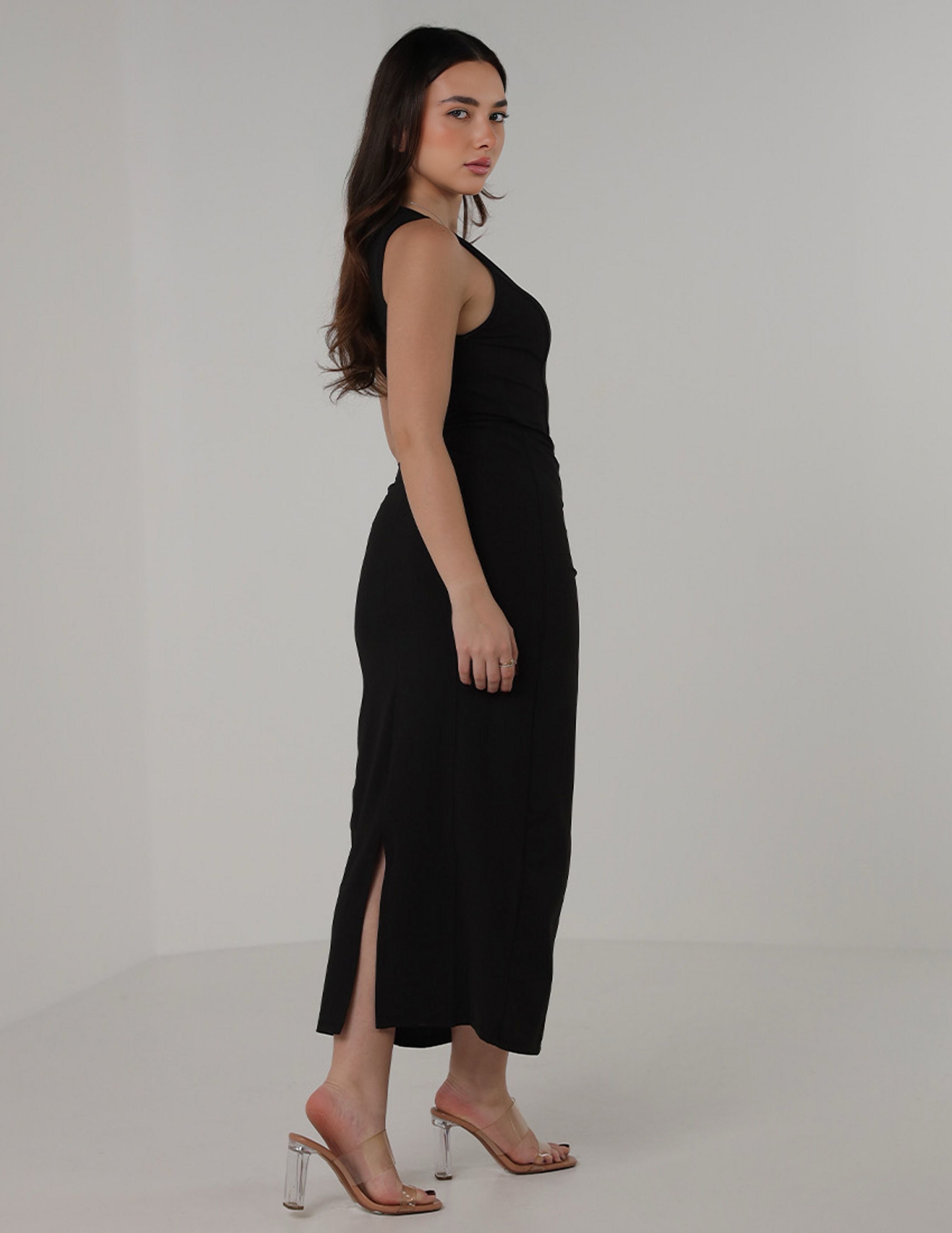 Sleeveless Fitted Midi Dress