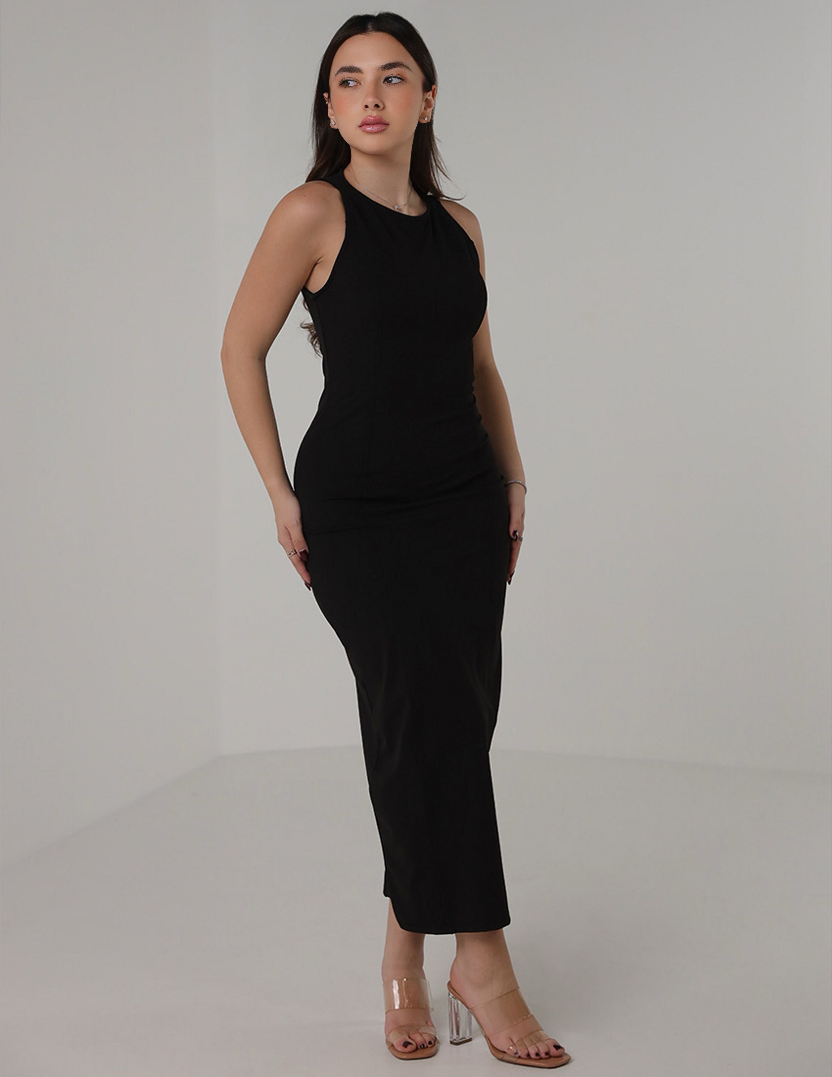 Sleeveless Fitted Midi Dress