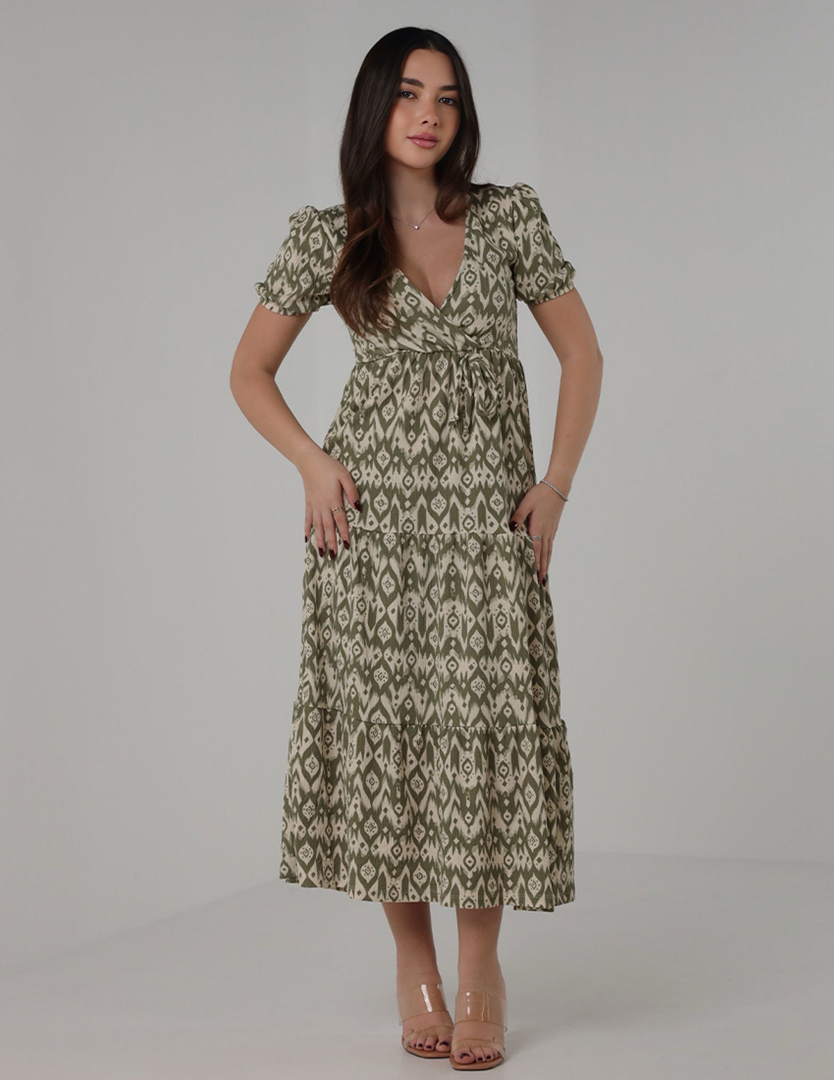 Geometric Print Maxi Dress