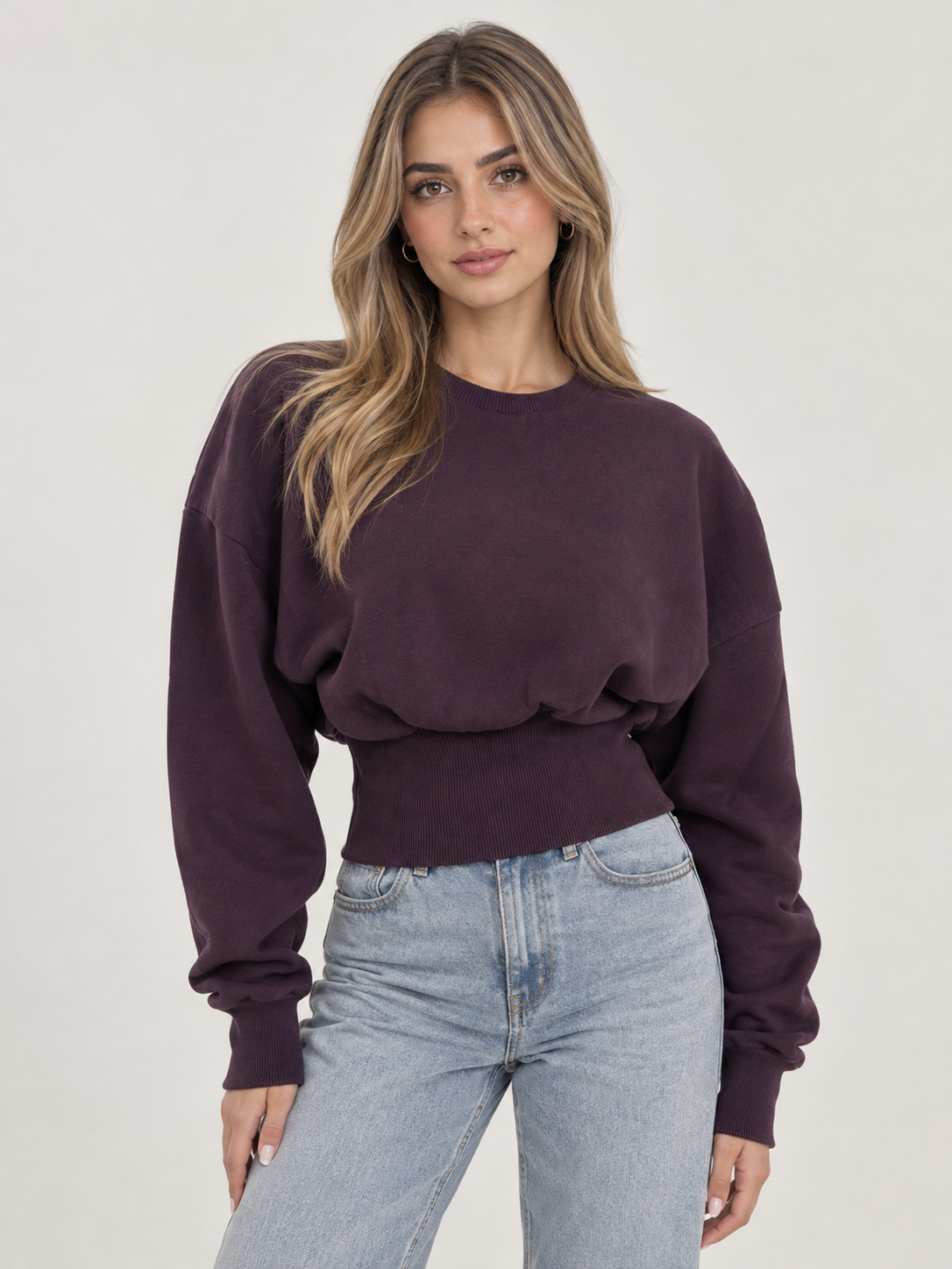 Short-sleeved blouse with a fitted waist
