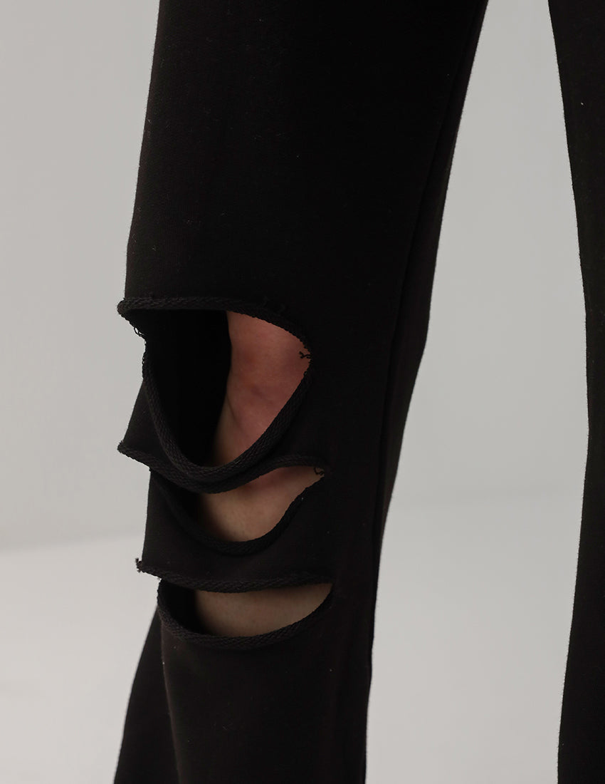 بنطال رياضي ممزق بخصر عالٍ