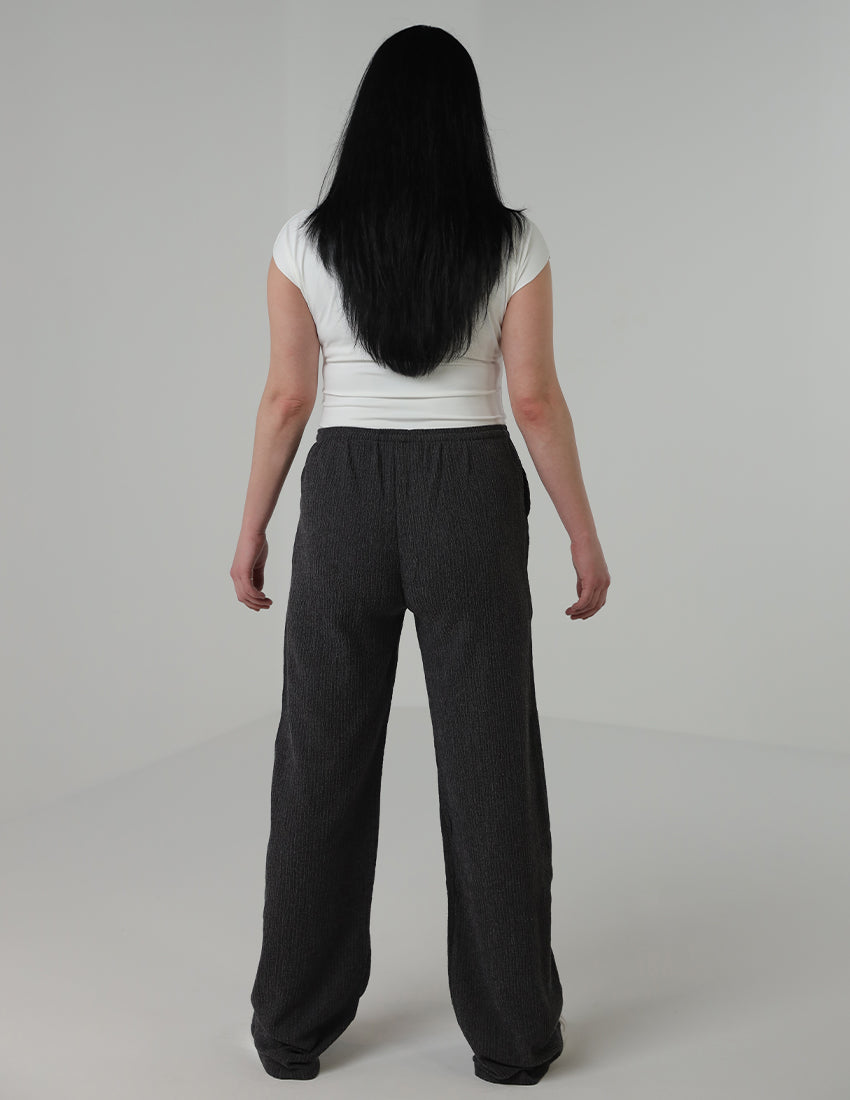 Straight-Cut Pants with Side Pocket