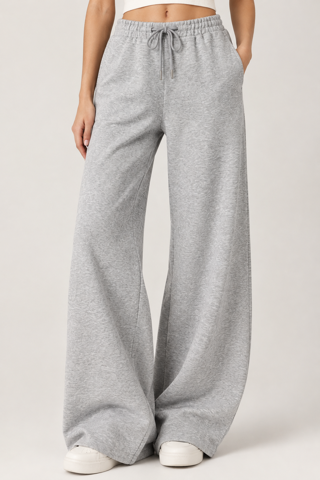 Sweatpants Straightcut Cotton Tie Waist