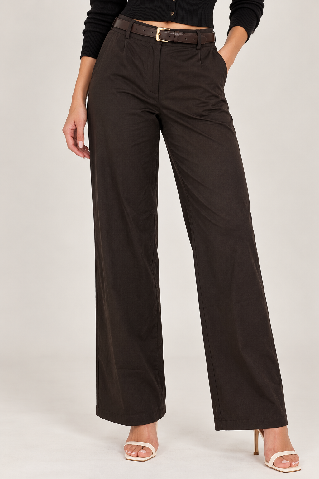 Straight Trousers with Belt