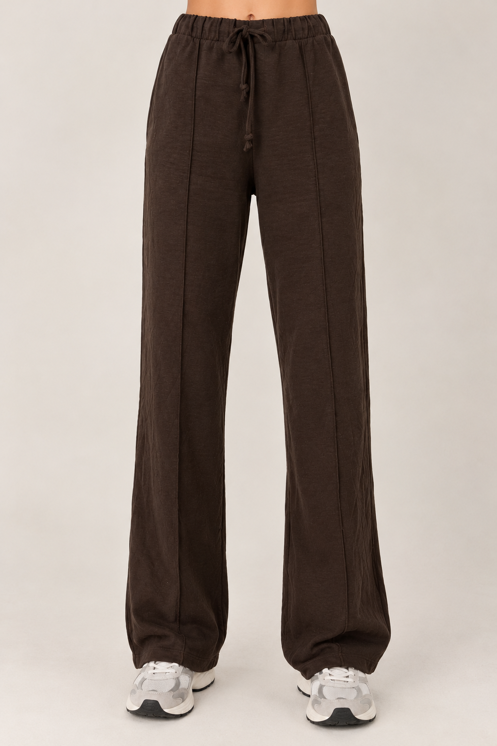 Sweatpants Straightcut elastic waistband with drawstring and leg line