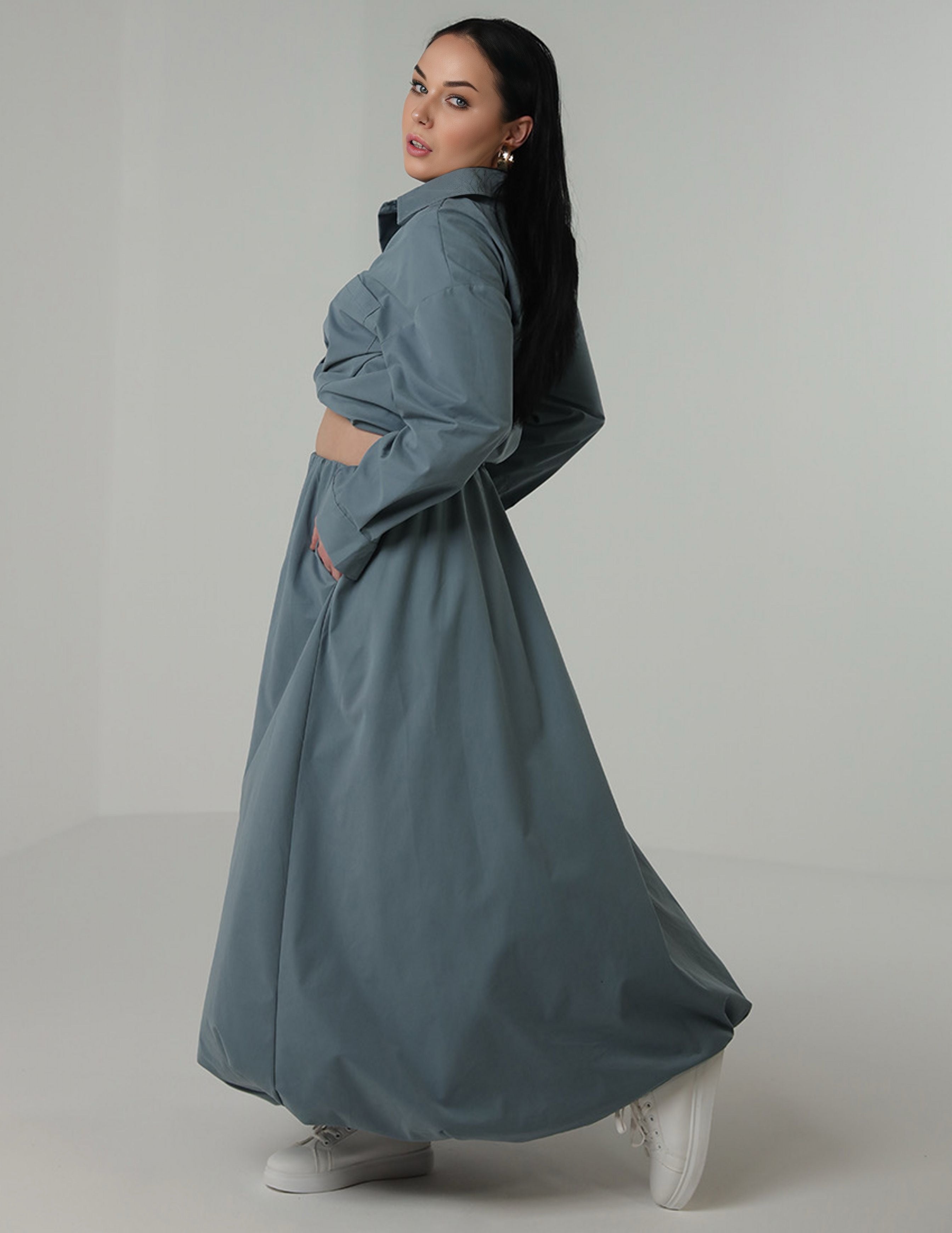 Shirt set with balloon skirt