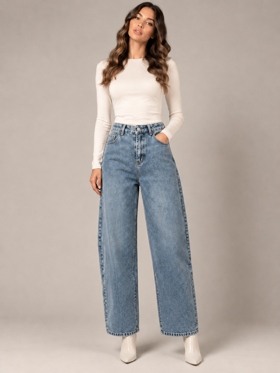 Light blue baggy jeans